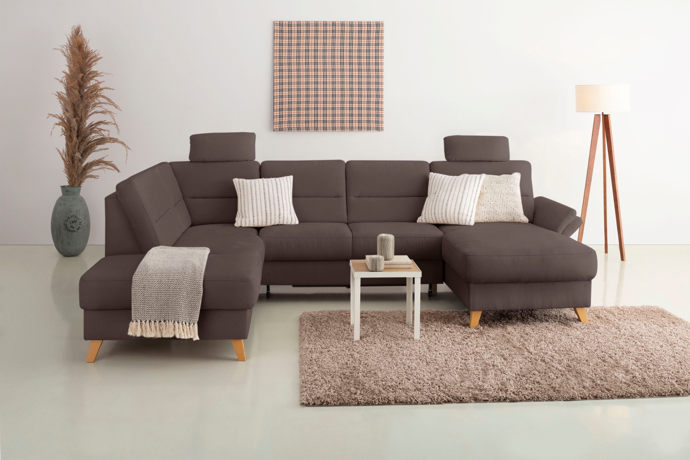 Image of Home affaire Wohnlandschaft "Westerland U-Form" Federkern, wahlweise Bettfunktion, Stauraum und Armlehn-Verstellung