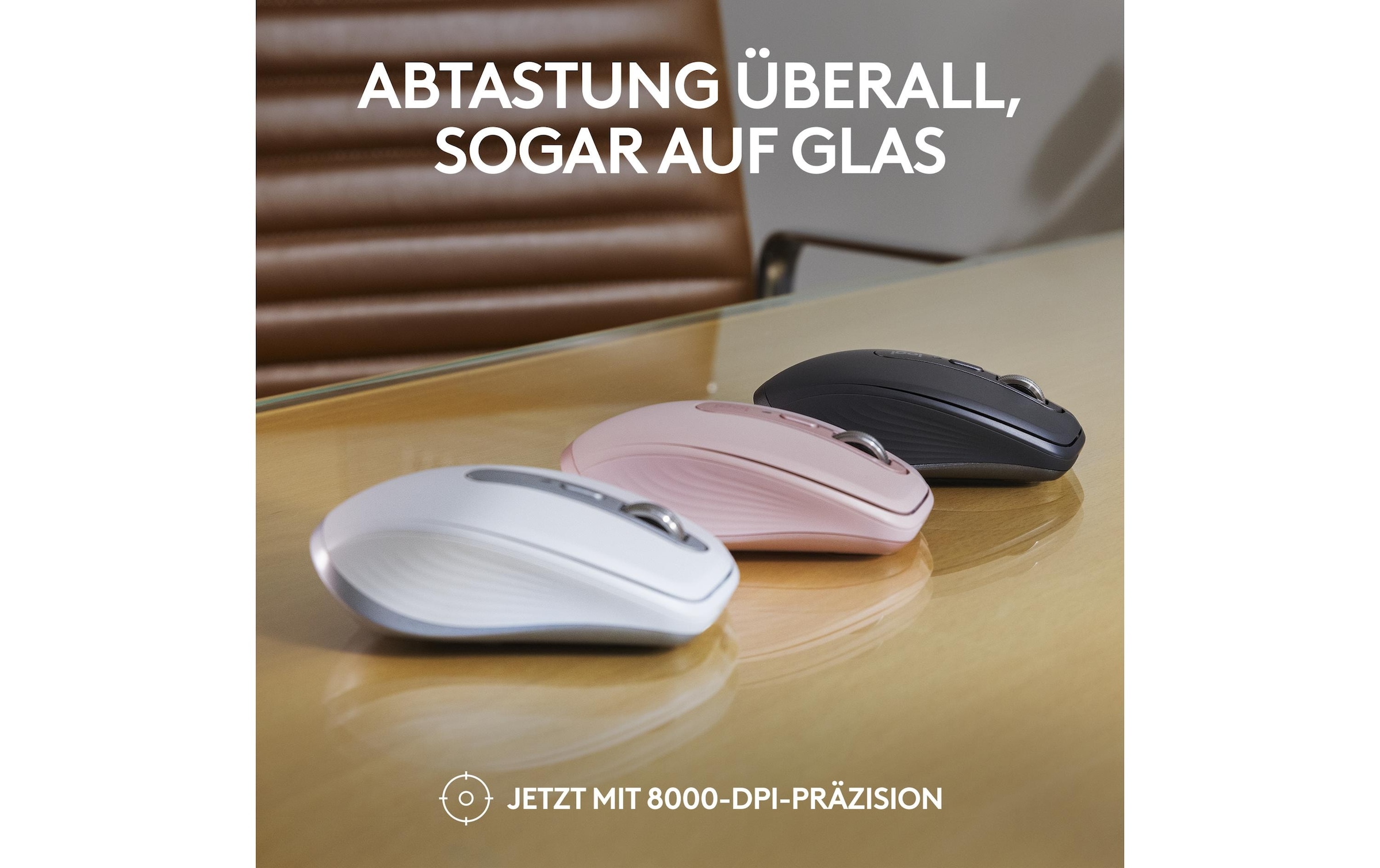 Logitech Maus »Maus MX Anywhere 3s Pale Grey«, kabellos