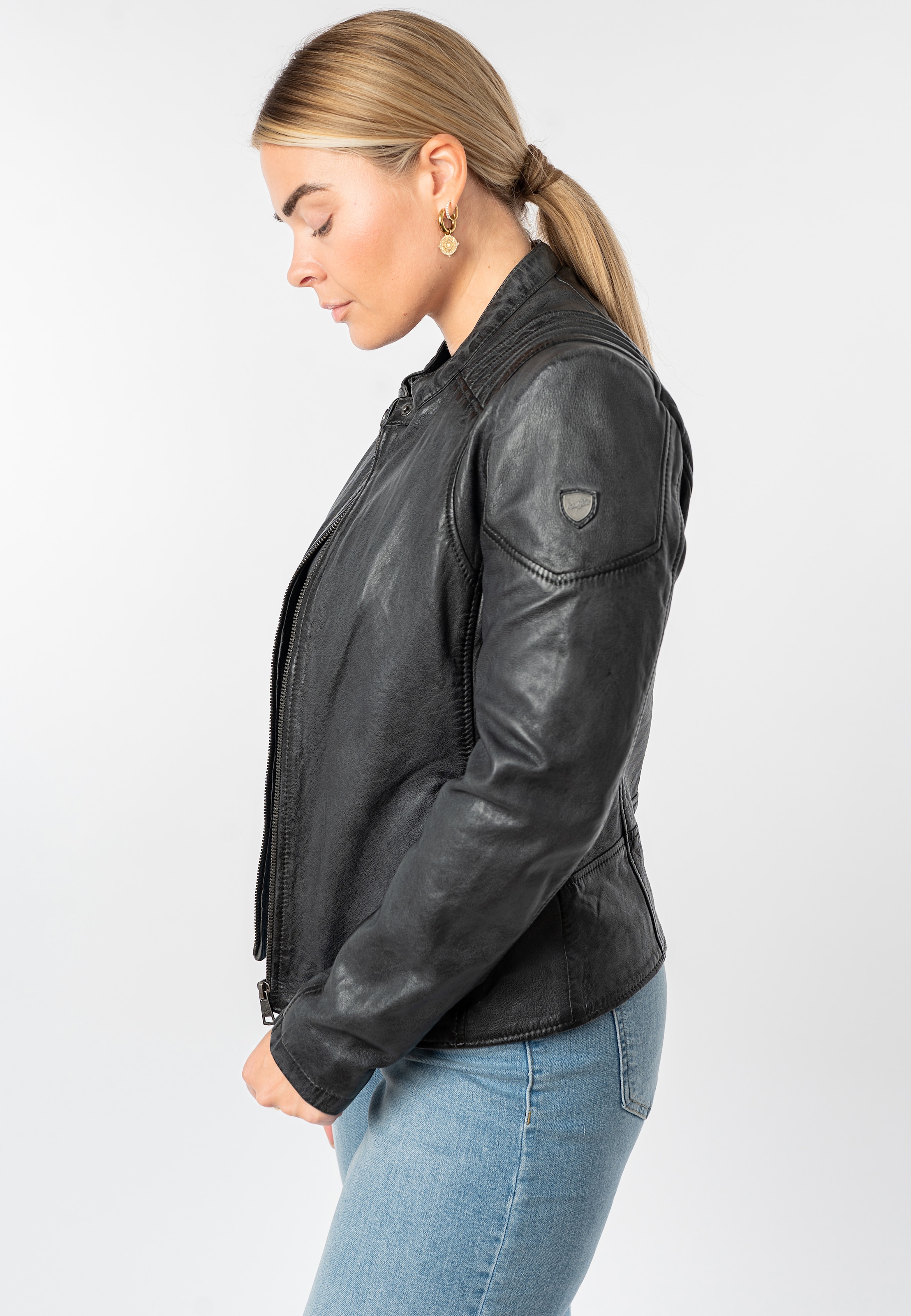 Mauritius Lederjacke »MWGionna« mit Bikerkragen
