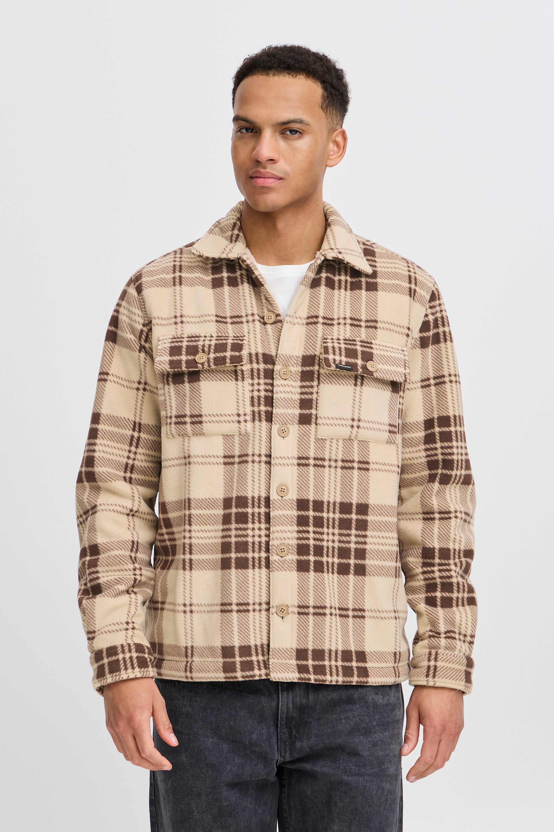 Image of Blend Langarmhemd "BHBAKI Shirt" Regular Fit, aus Polyester, kariertes Webmaterial