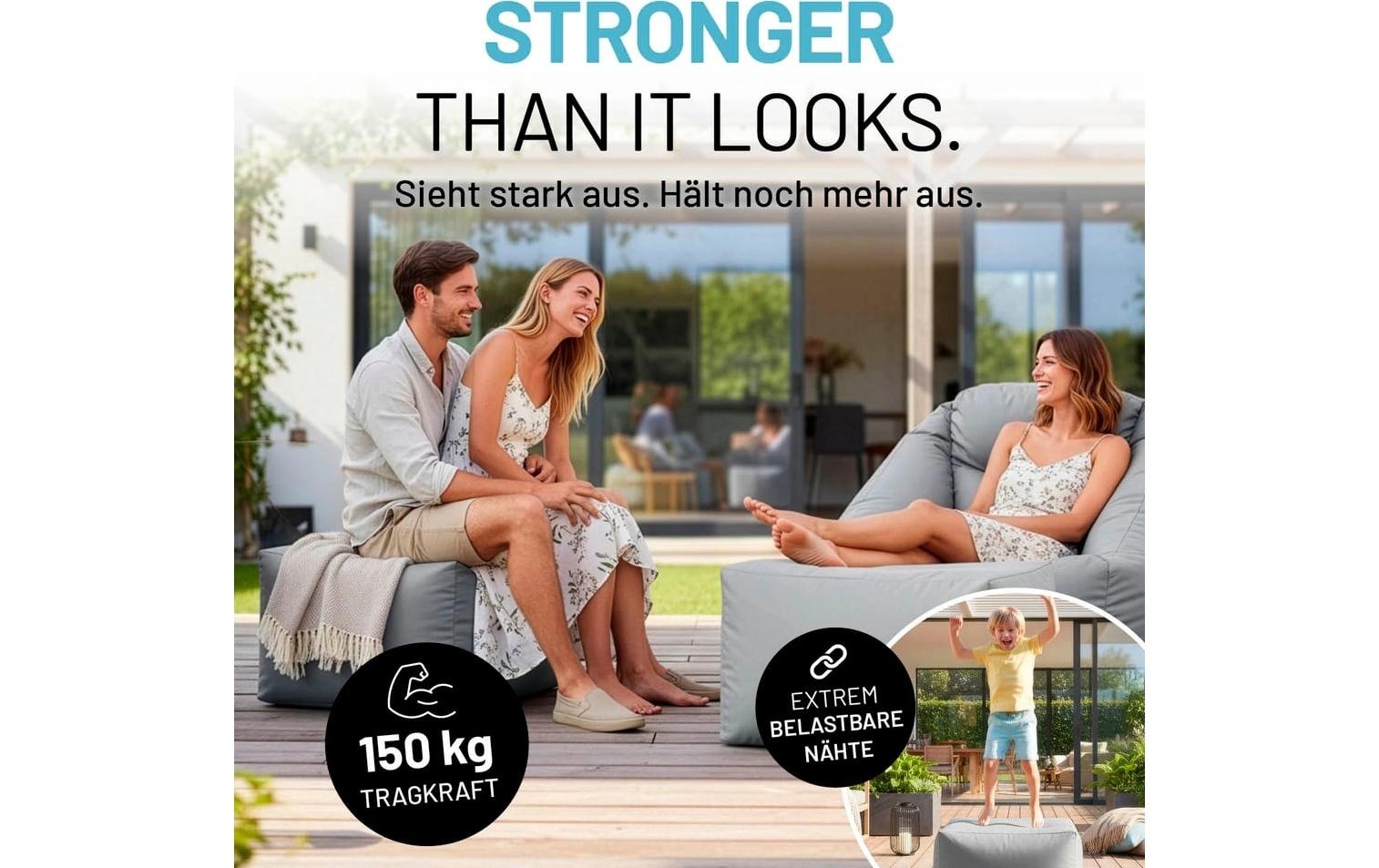 Lumaland Pouf »In-& Outdoor 60 x 45 x 35 cm«