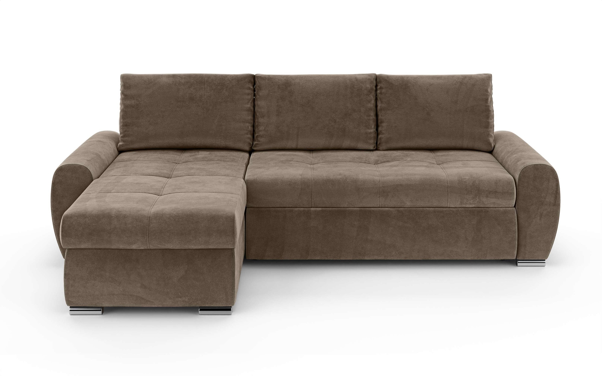 INOSIGN Ecksofa »HAVERHILL Schlafsofa mit Bettkasten, Masse B/H/T: 237/89/166 cm«, L-Form mit Recamiere links oder rechts bestellbar, Wellenunterfederung