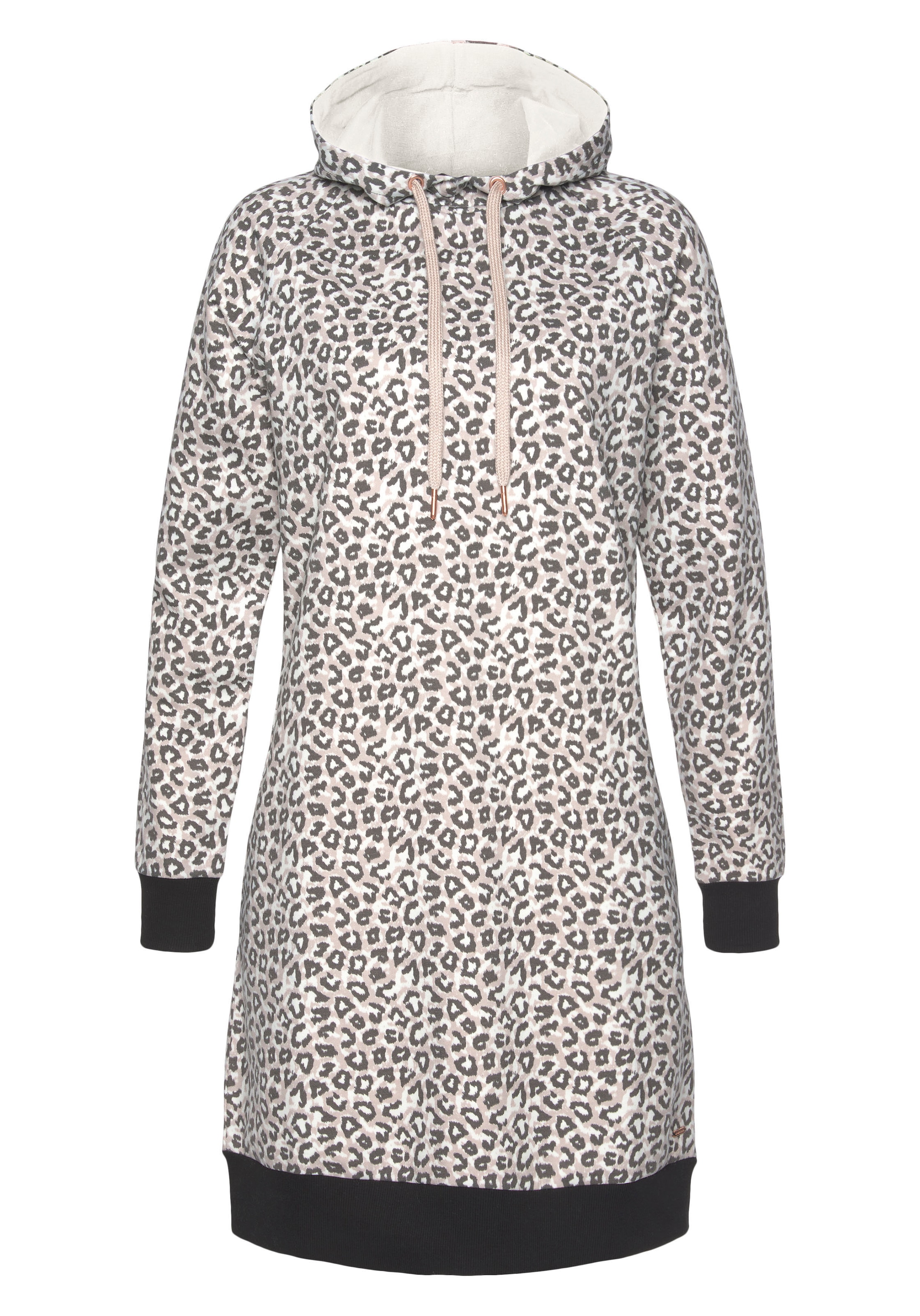 LASCANA Robe en sweat mit Kapuze und seitlichen Eingrifftaschen, Loungewear