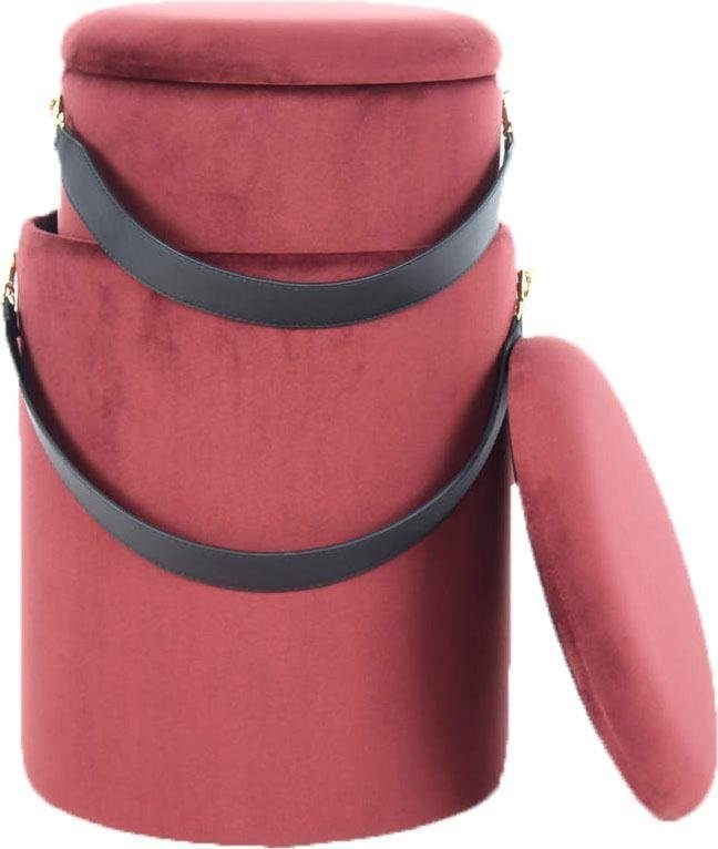 Kayoom Hocker »Arabella 125 2er-Set, abnehmbare Sitzfläche, Lagerfläche im Inneren«, (Set, 2 St.), stapelbar, gepolstert, mit Stauraum, runde, moderne Form