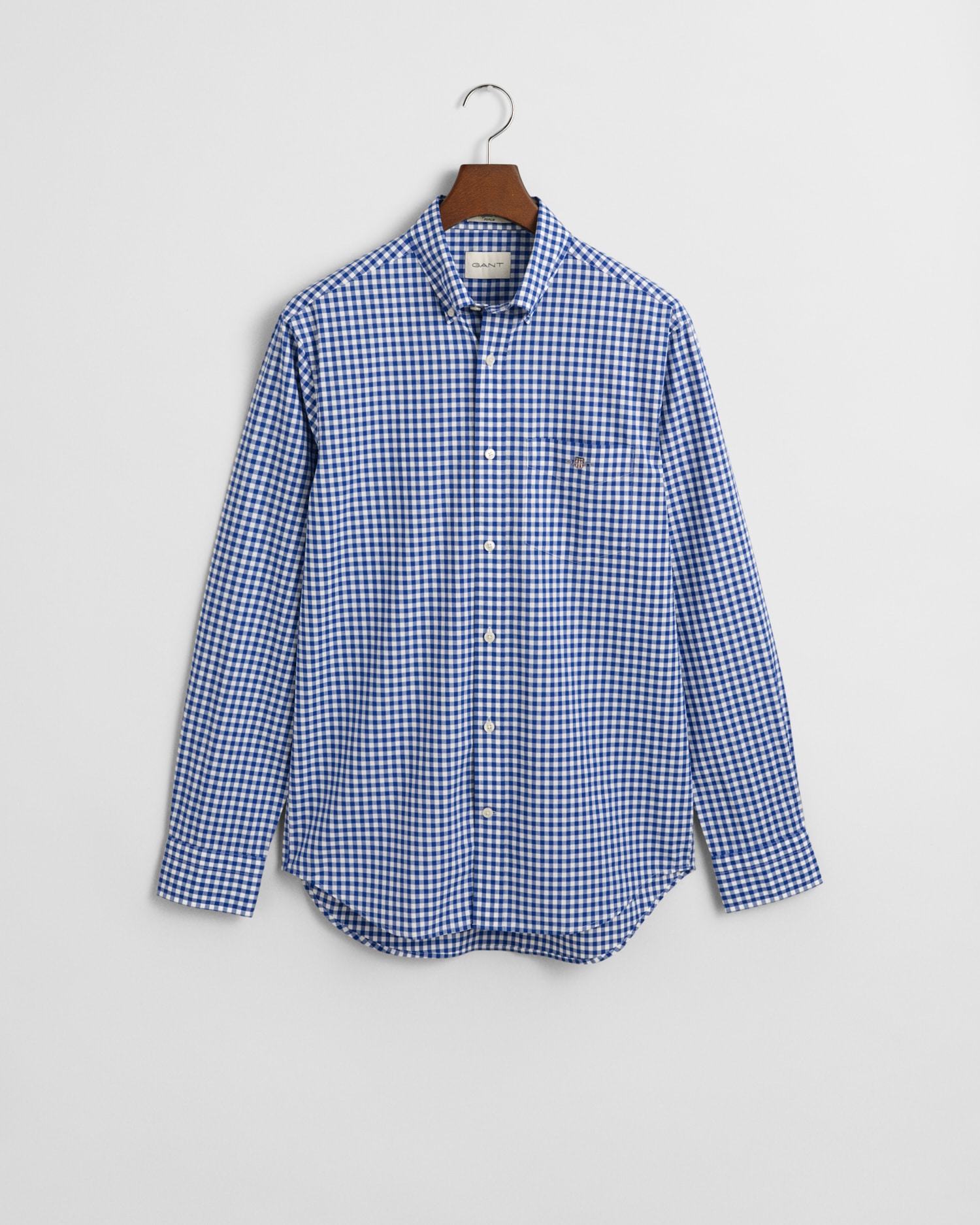Gant Chemise à manches longues »REG POPLIN GINGHAM SHIRT«, mit Logostickerei auf der Brust

