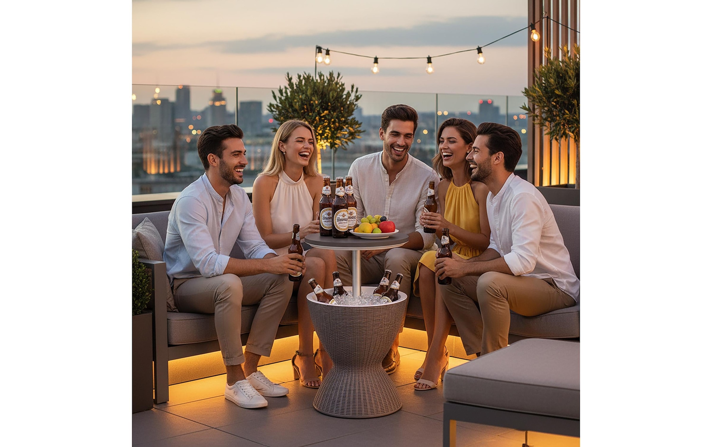 relaxdays Beistelltisch »mit Kühlfunktion 30 L 48.5 x 82 cm«