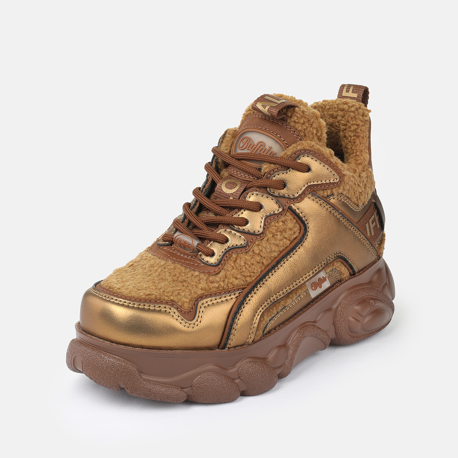Buffalo Baskets à plateforme »CLD CHAI WARM«  Chaussure à lacets, chaussure basse, sneaker décontractée avec garniture en fausse fourrure