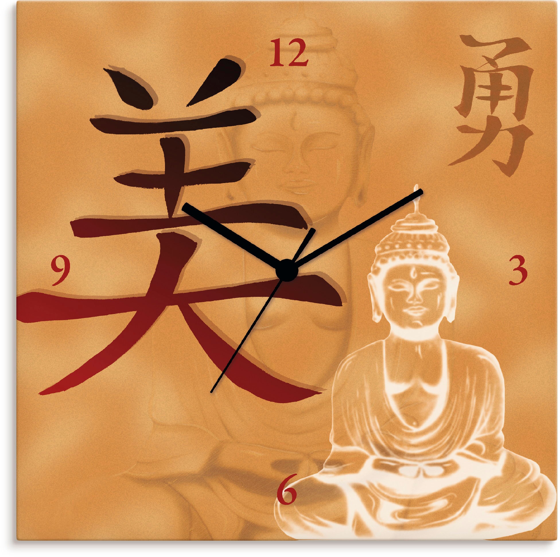 Image of Artland Wanduhr »Schönheit und Mut«, lautlos, ohne Tickgeräusche, nicht tickend, geräuschlos - wählbar: Funkuhr o. Quarzuhr, moderne Uhr für Wohnzimmer, Küche etc. - Stil: modern bei Ackermann Versand Schweiz