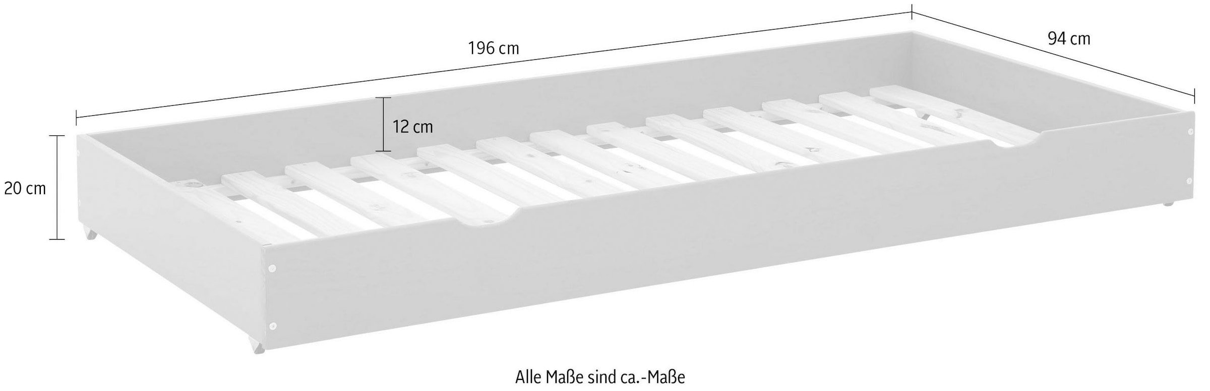 Lüttenhütt Schubkasten »Alpi«, passend für das Etagenbett der Serie Alpi, aus massivem Kiefernholz