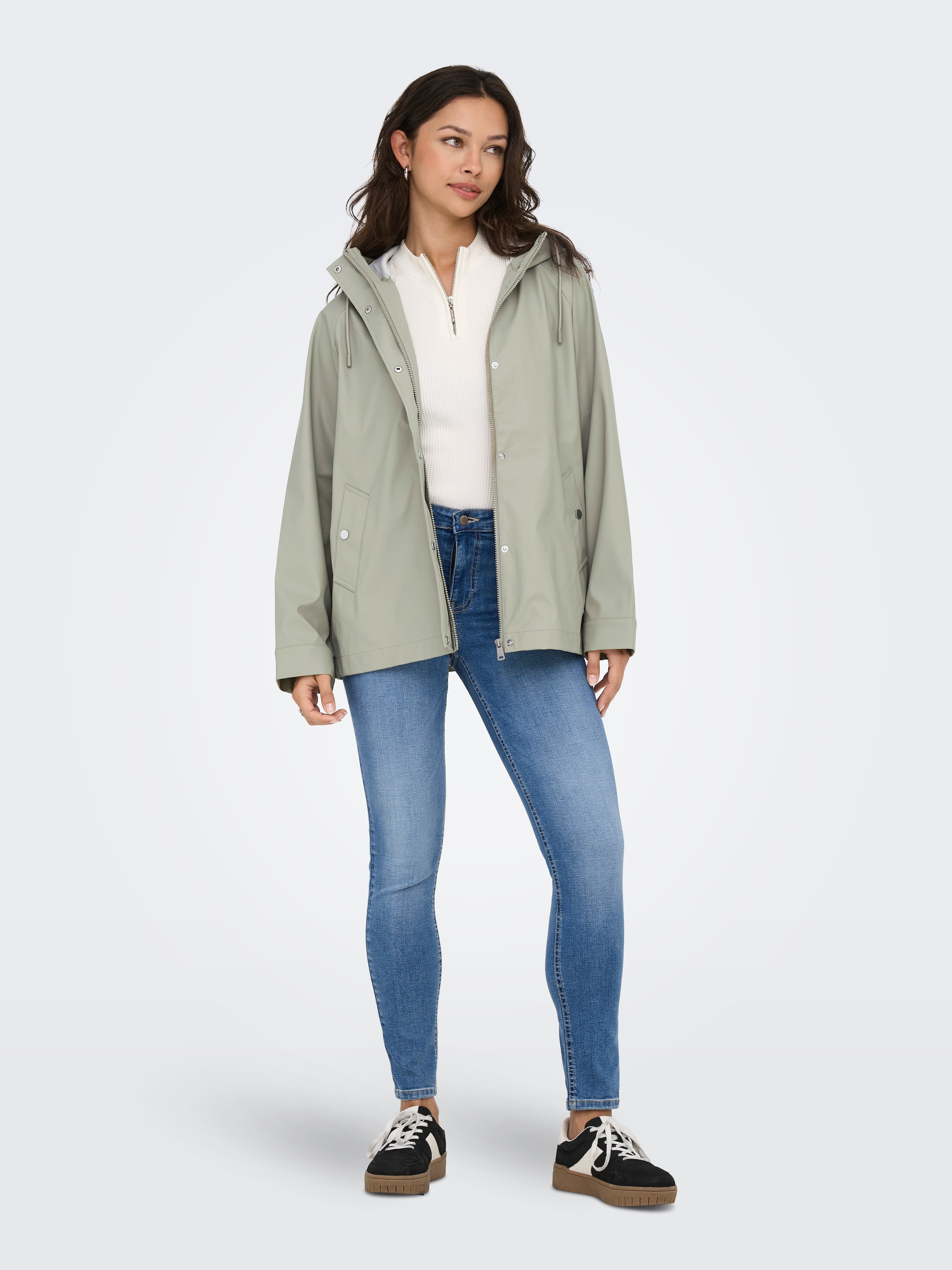 ONLY Allwetterjacke »ONLELISA SHORT RAINCOAT OTW«, mit Kapuze