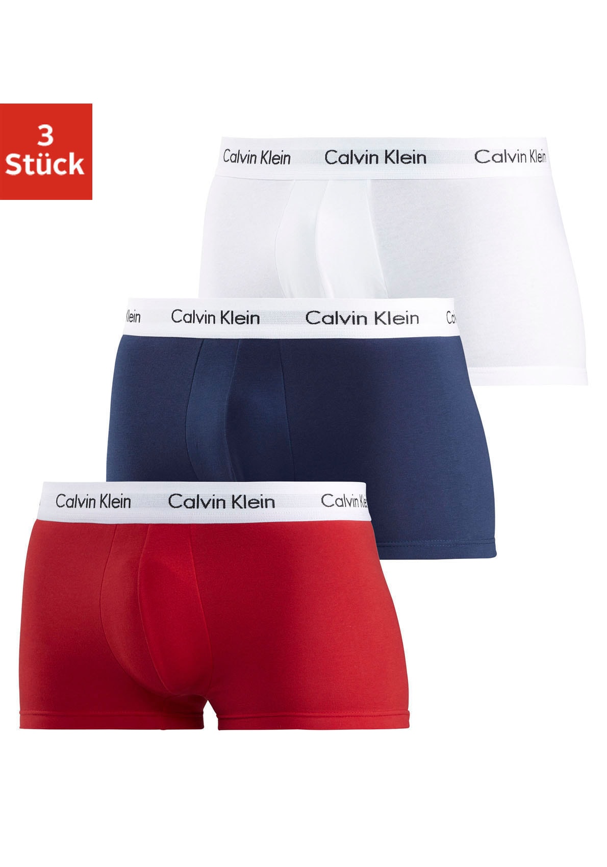Calvin Klein Underwear Trunk »Low Rise Trunk 3 PACK« 3 Stk. mit weissem Webbund
