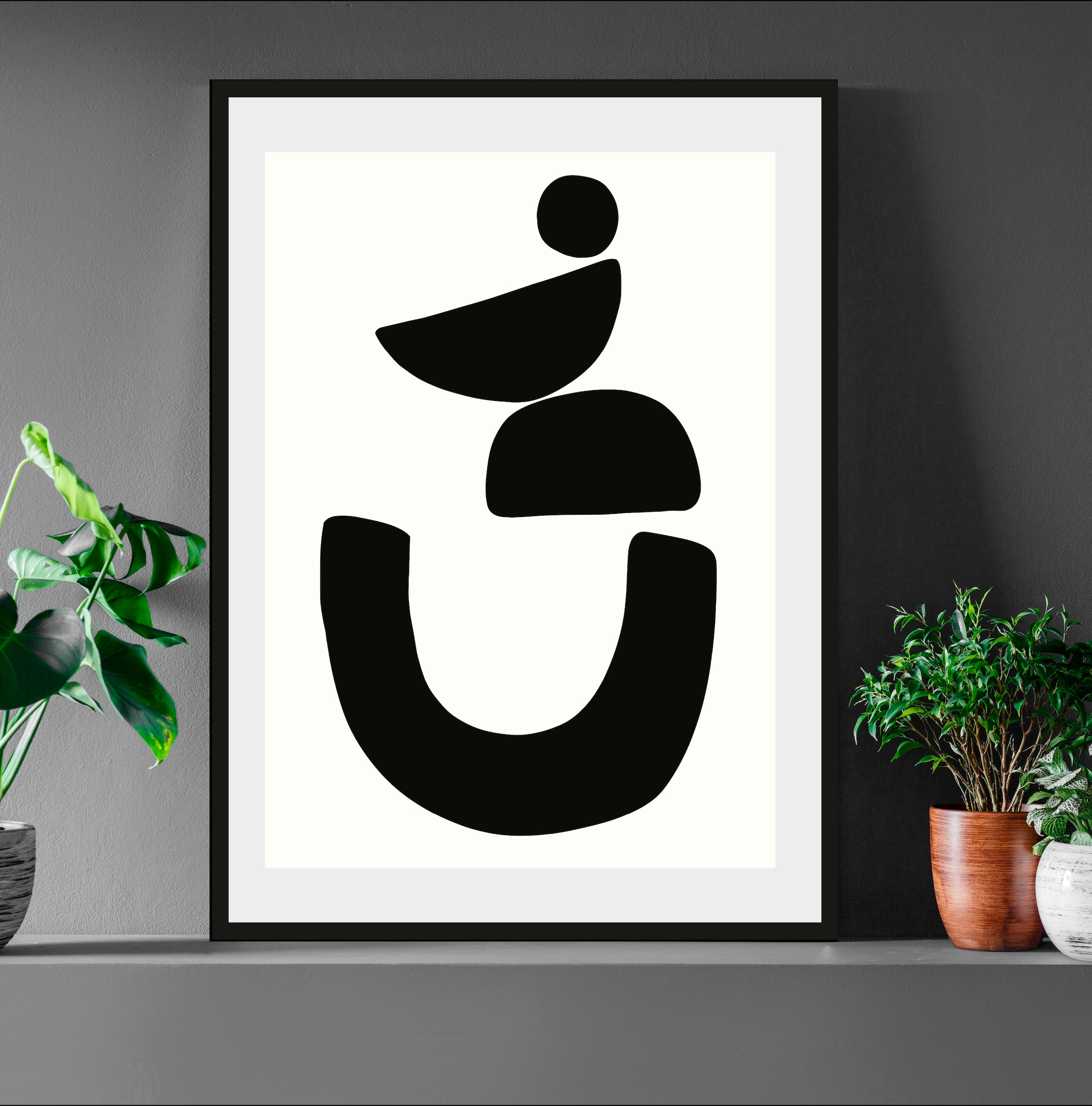 Image of LeGer Home by Lena Gercke Bild "Black is Beautiful II" Abstrakt Kunst Modern Schwarz-Weiss 1 Stk. tlg. HD Premium Poster-Druck inkl. Holzrahmen