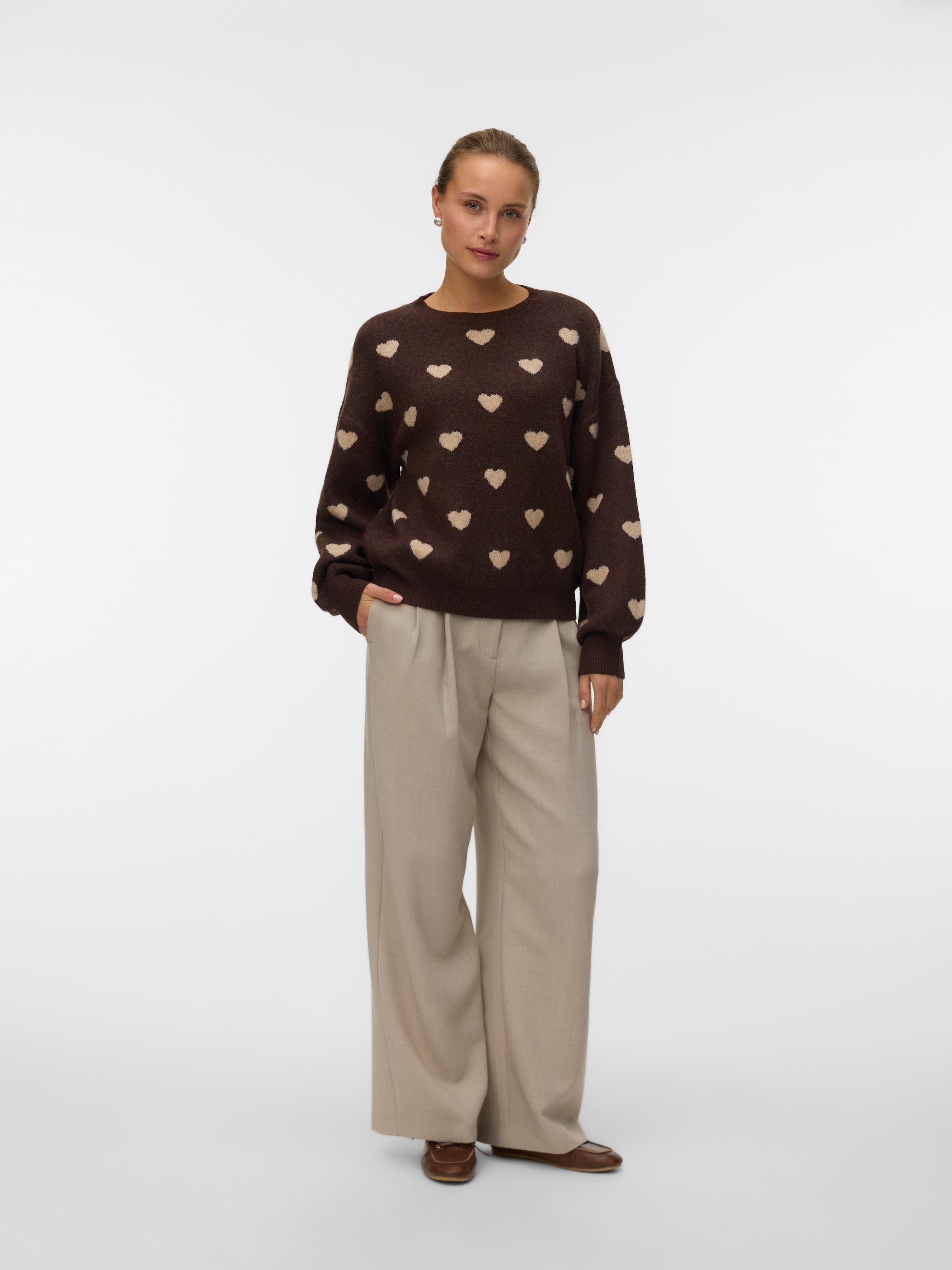 Vero Moda Strickpullover »AWHEART LS O-NECK KNIT NOOS«