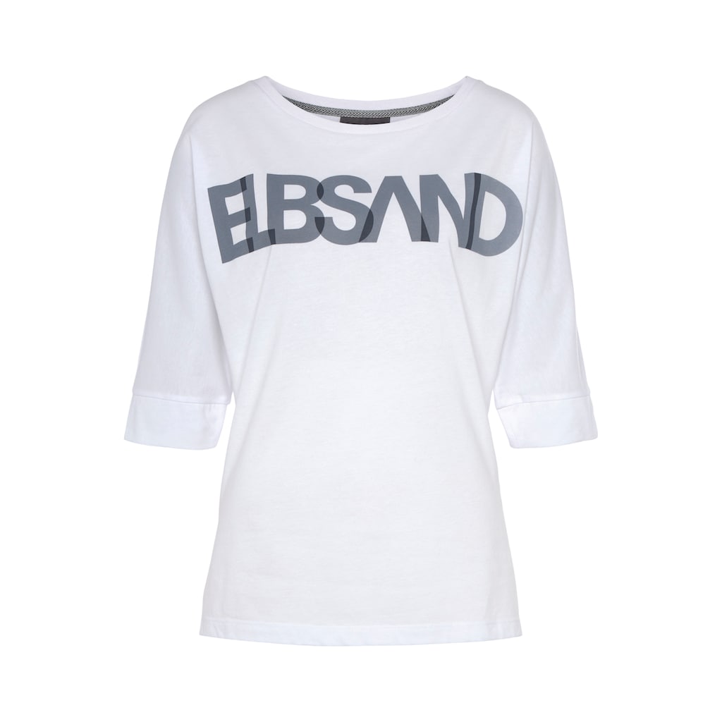 Elbsand 3/4-Arm-Shirt, mit Logodruck, Baumwoll-Mix, lockere Passform