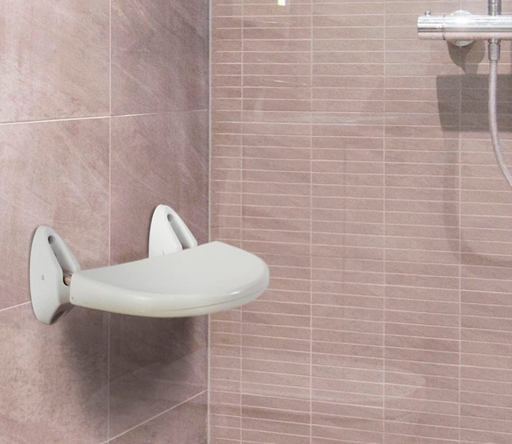 Image of Bischof Duschklappsitz "Kläppi" belastbar bis 120 kg Wandbefestigung, platzsparend