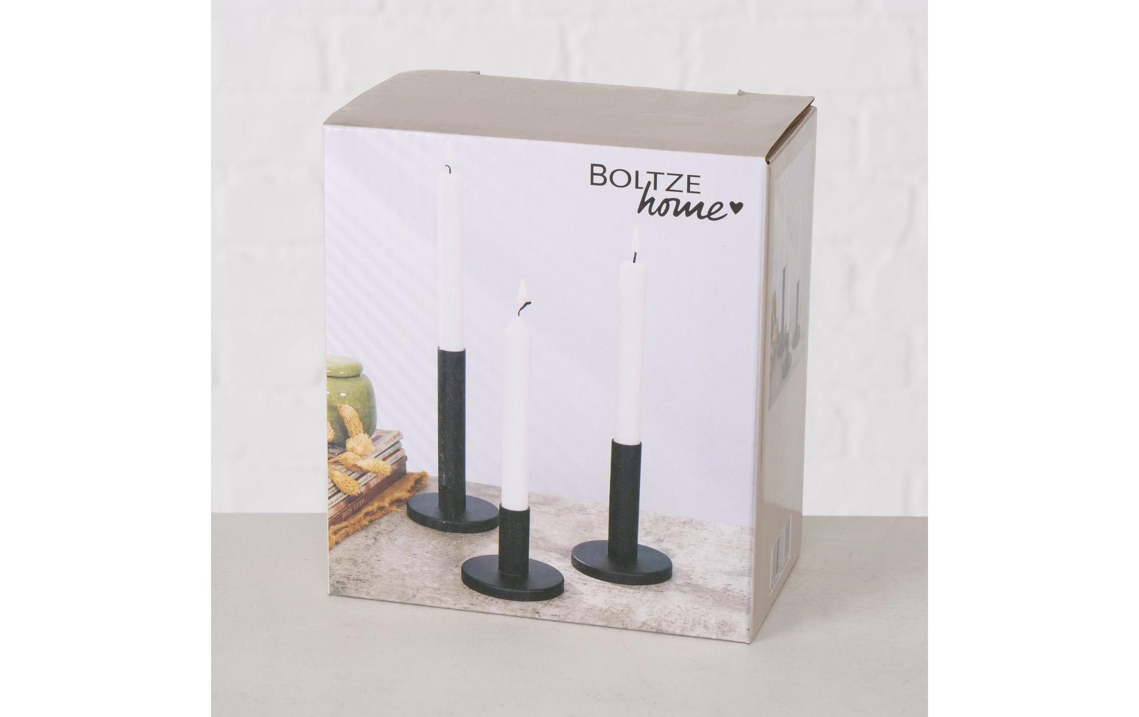 BOLTZE Kerzenhalter »Malko 3-teilig, Schwarz«, (3 St.)