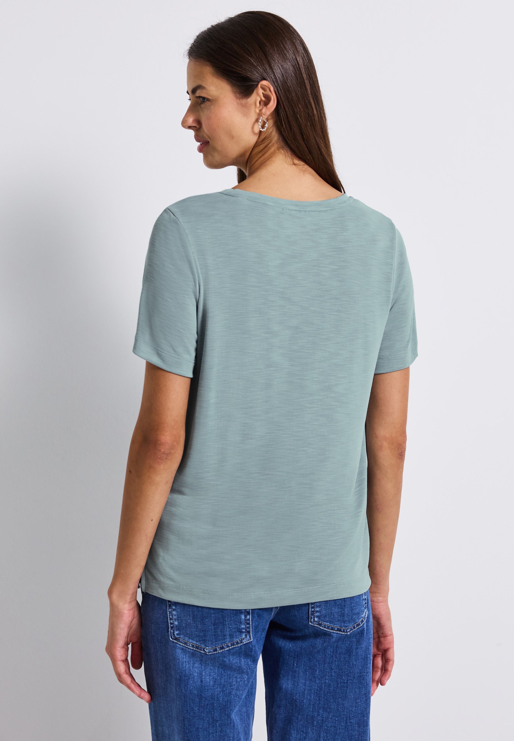 STREET ONE T-Shirt, mit Wording und Schmucksteinen
