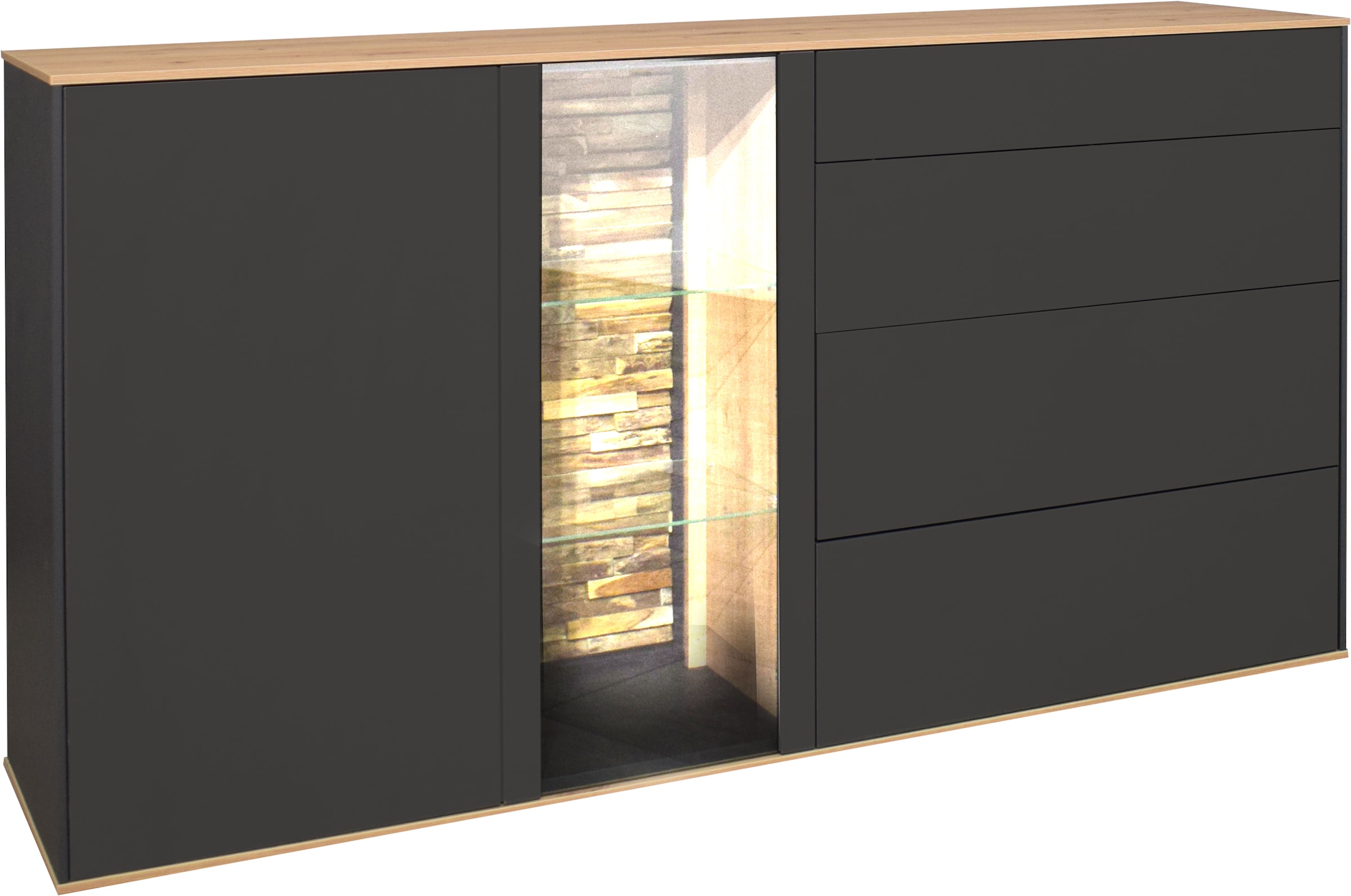 Mäusbacher Kommode Faro Sideboard B 169 cm, inkl. Beleuchtung, Push to open Funktion