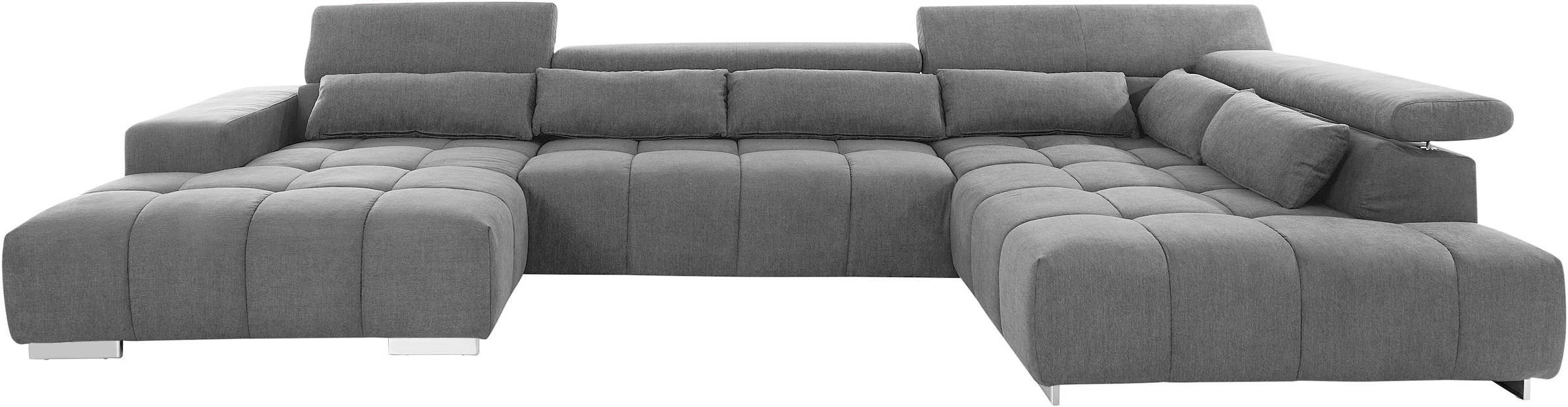 COTTA Wohnlandschaft »Orion U-Form«, mit Kopfteilverstellung & 6 Nierenkissen
