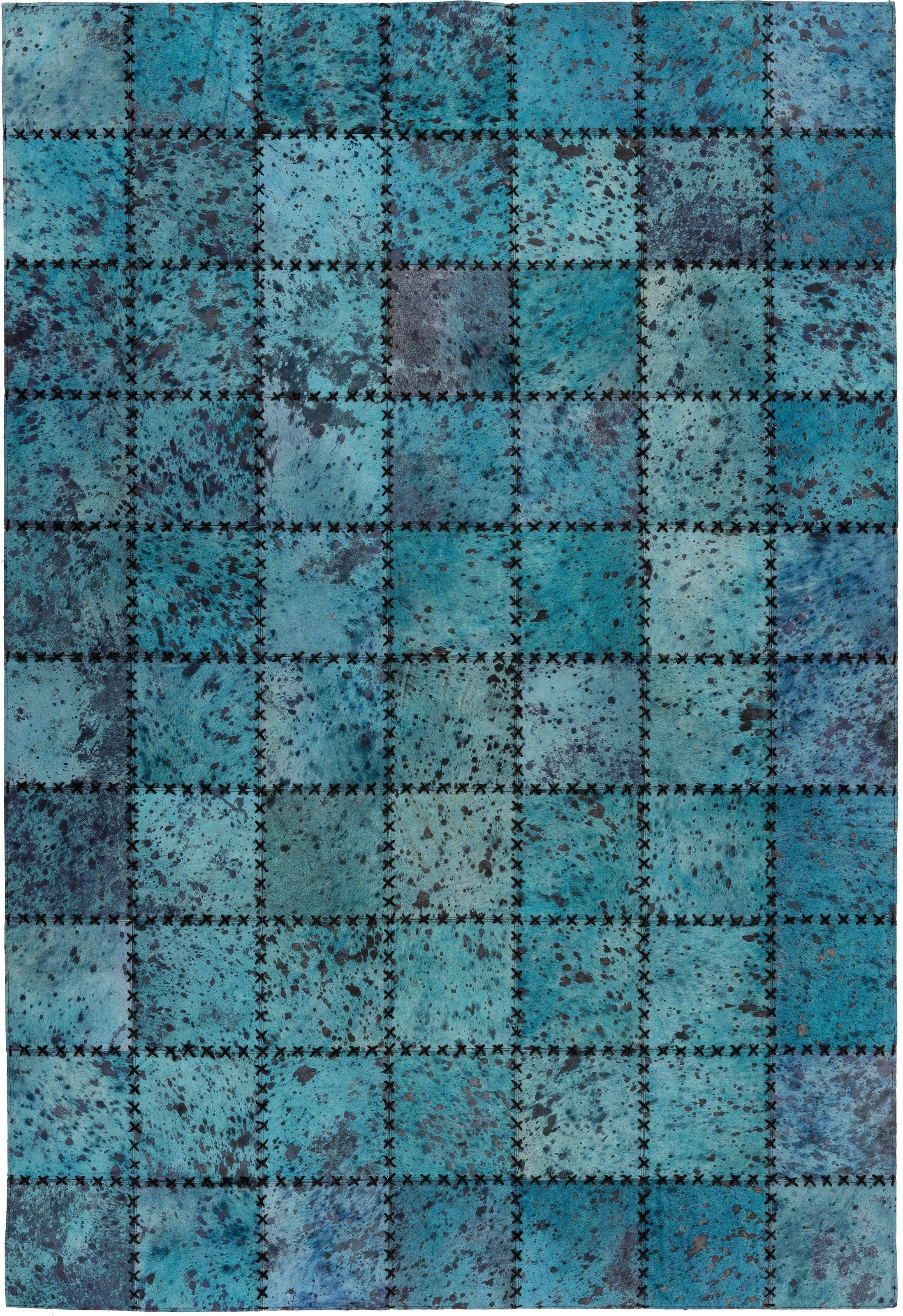 Image of calo-deluxe Fellteppich "Rankel 205 Lederteppich" rechteckig 5 mm Höhe farbige Patchwork Unikate, echtes Rinderfell, Wohnzimmer
