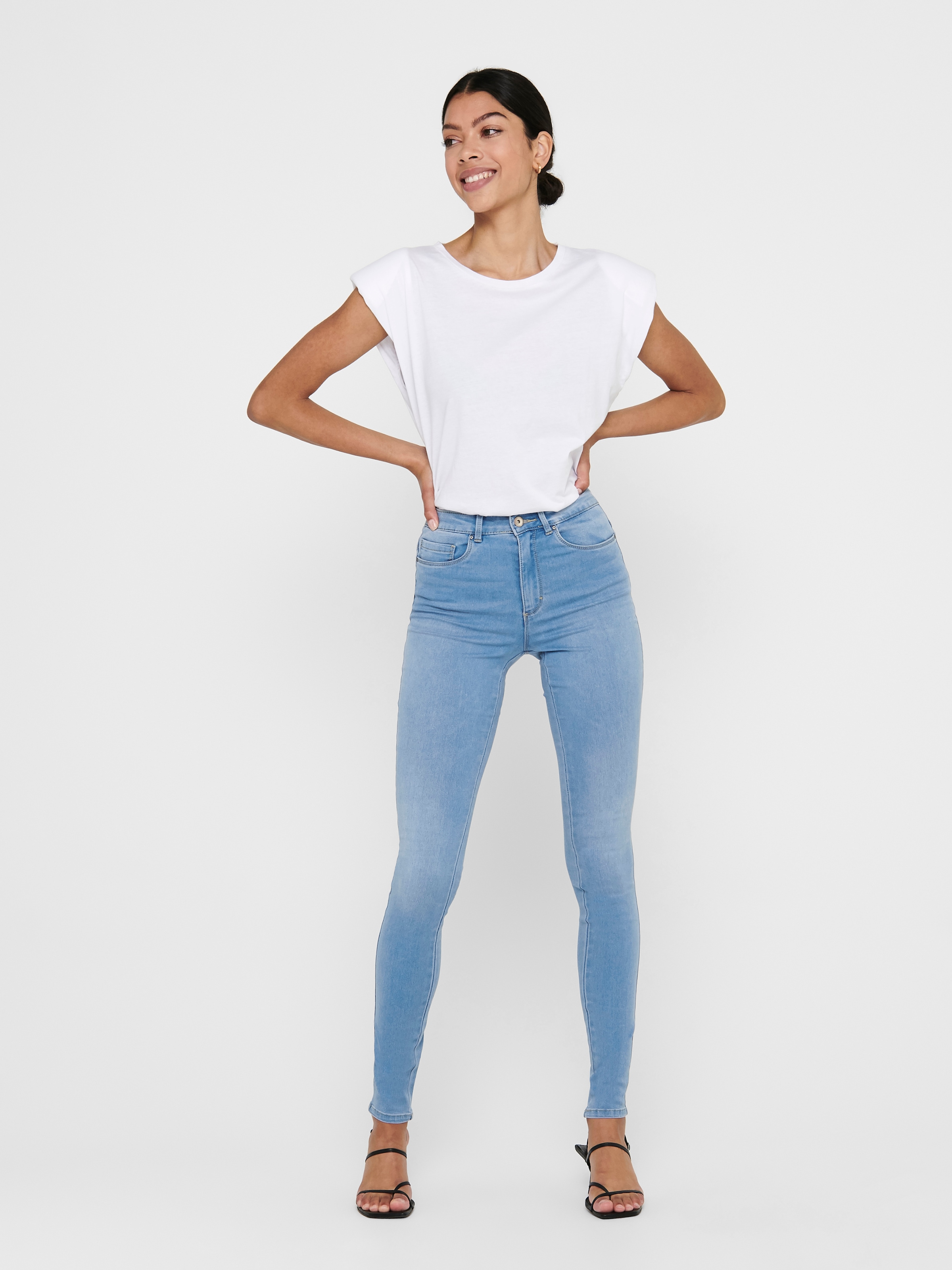 ONLY Jeans taille haute »ONLROYAL – Skinny-Jeans mit hoher Taille und Abriebeffekt« skinny fit, casual, Denim, Baumwollmischung, Eingrifftaschen