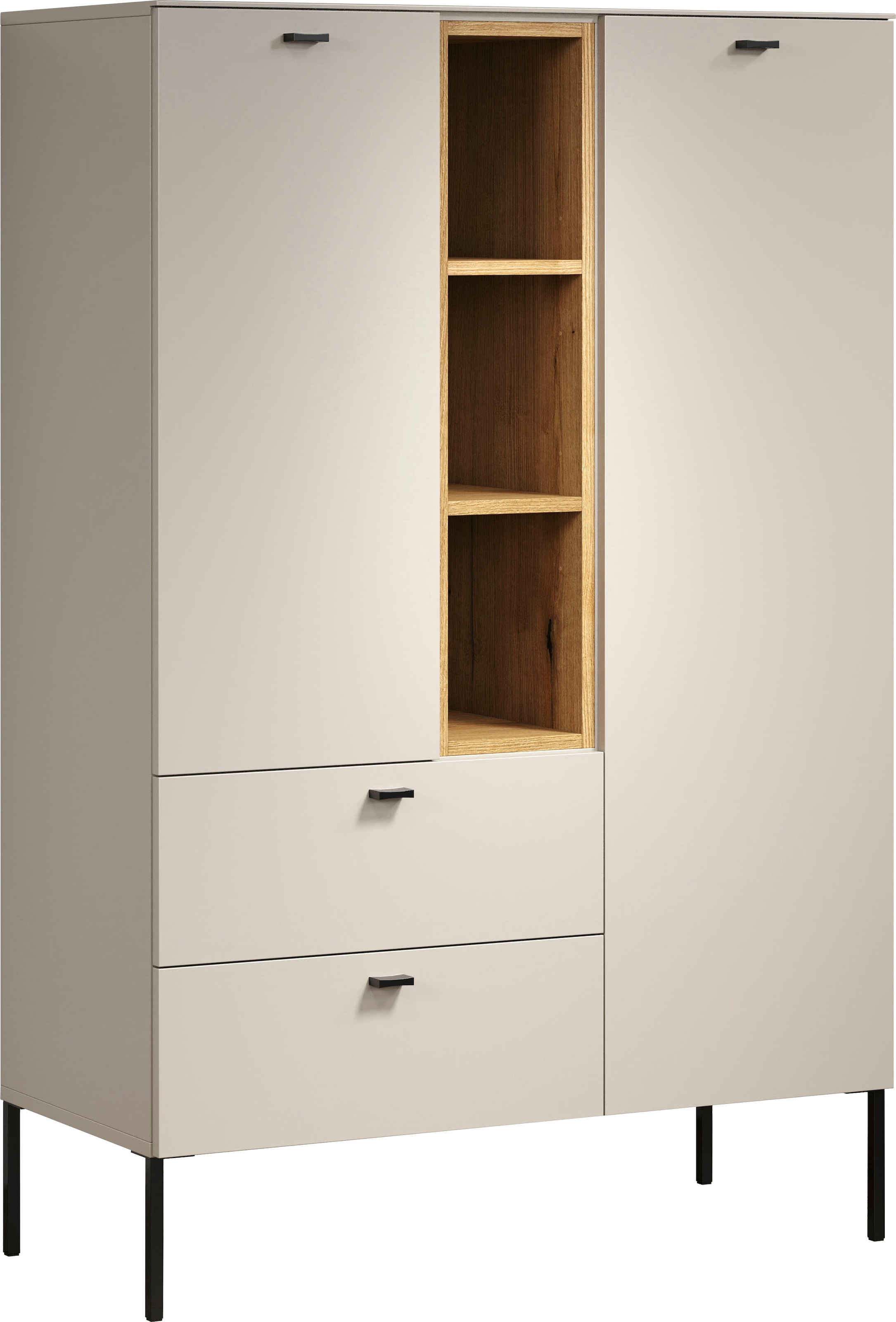 Places of Style Highboard »San Pedro«, (1 St.), Highboard, 2 Türen, 2 Schubkasten & Soft-Close - (B/T/H) 93/42/140 cm