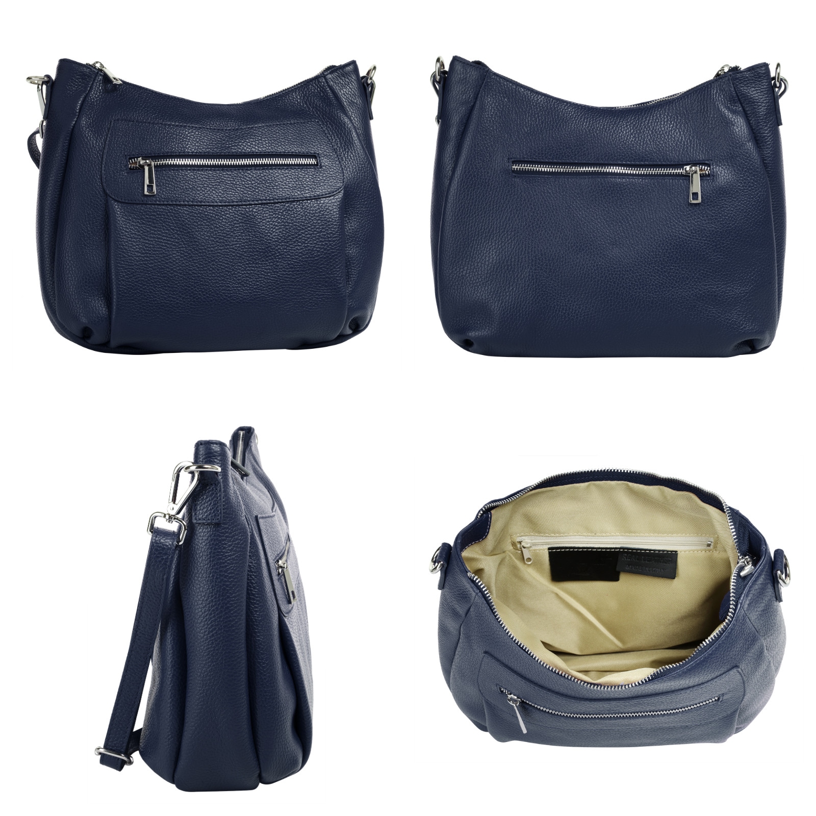 Samantha Look Umhängetasche, echt Leder, Made in Italy