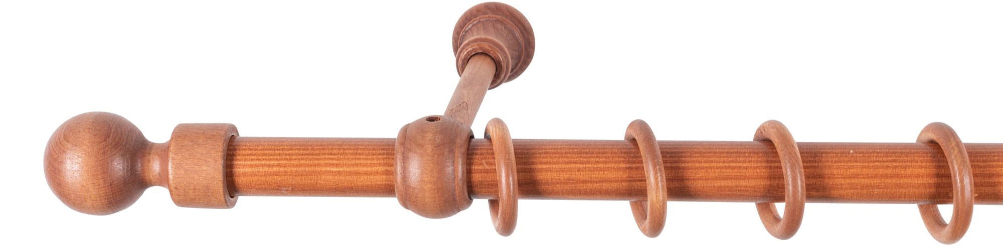 SN DECO GROUP Gardinenstange »Giro«, 1 läufig-läufig, Fixmass, 28 mm, Holz, verschiedene Längen und Farben, Komplettset