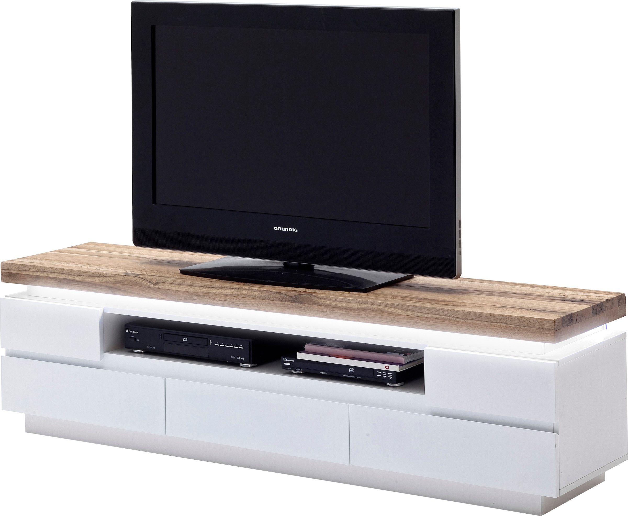 MCA furniture Lowboard »Romina«, mit LED Beleuchtung weiss dimmbar, inkl. Fernbedienung