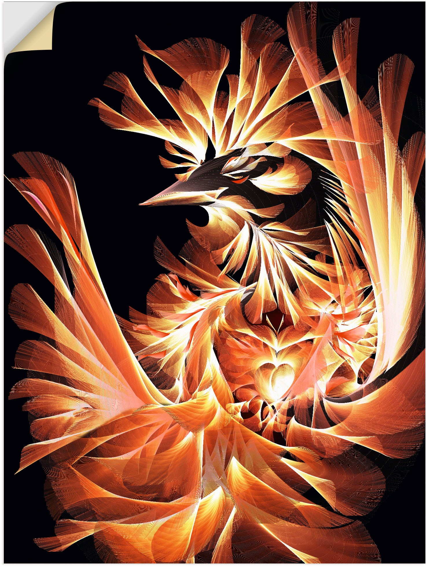 Image of Artland Wandbild »Geburt des Feuervogels«, Animal Fantasy, (1 St.), in vielen Grössen & Produktarten - Alubild / Outdoorbild für den Aussenbereich, Leinwandbild, Poster, Wandaufkleber / Wandtattoo auch für Badezimmer geeignet bei Ackermann Versand Schweiz