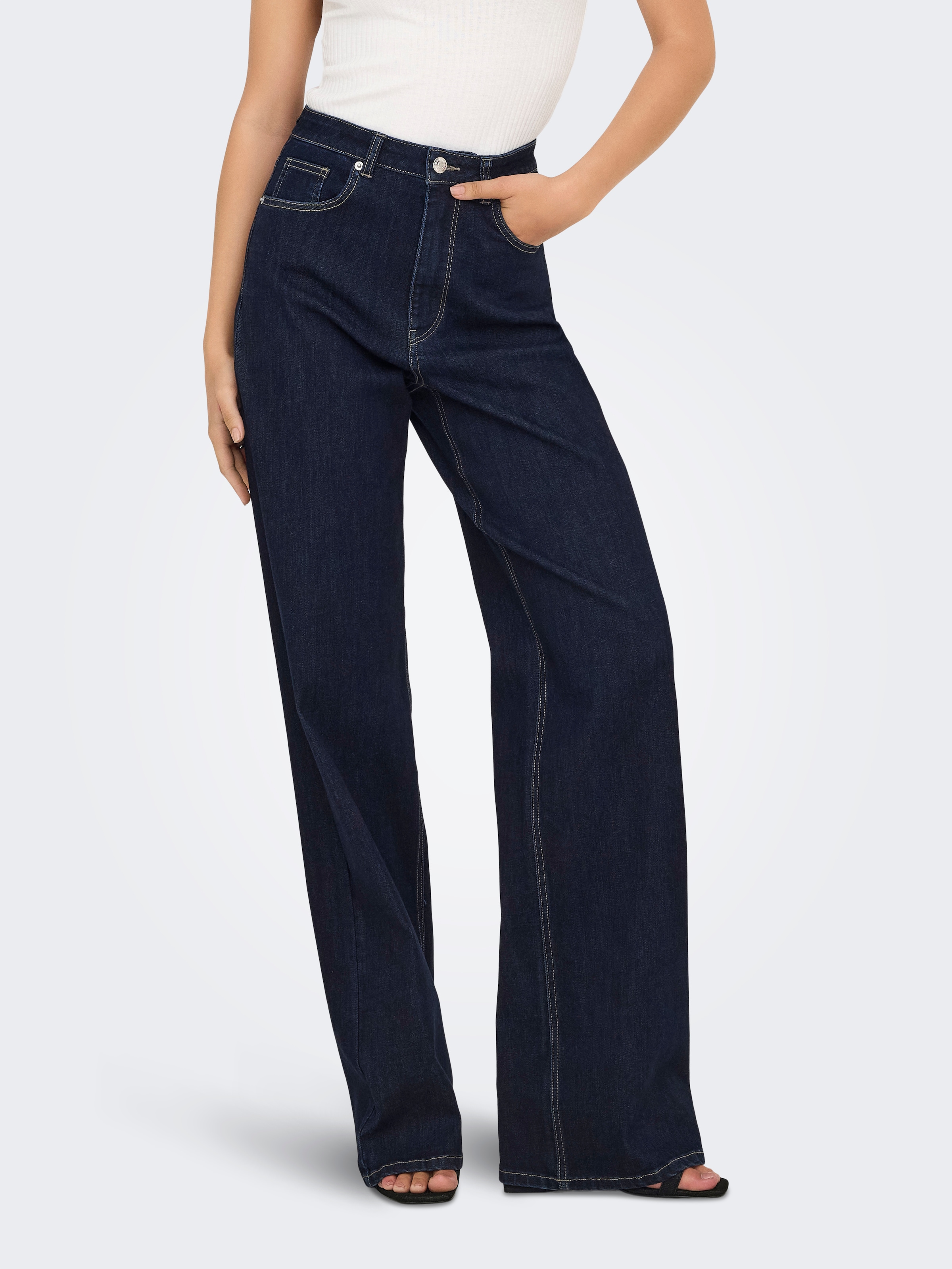 Image of ONLY High-waist-Jeans "ONLJUICY-WAUW HW WIDE DNM GUA334 NOOS" Materialmix, high waist, wide fit