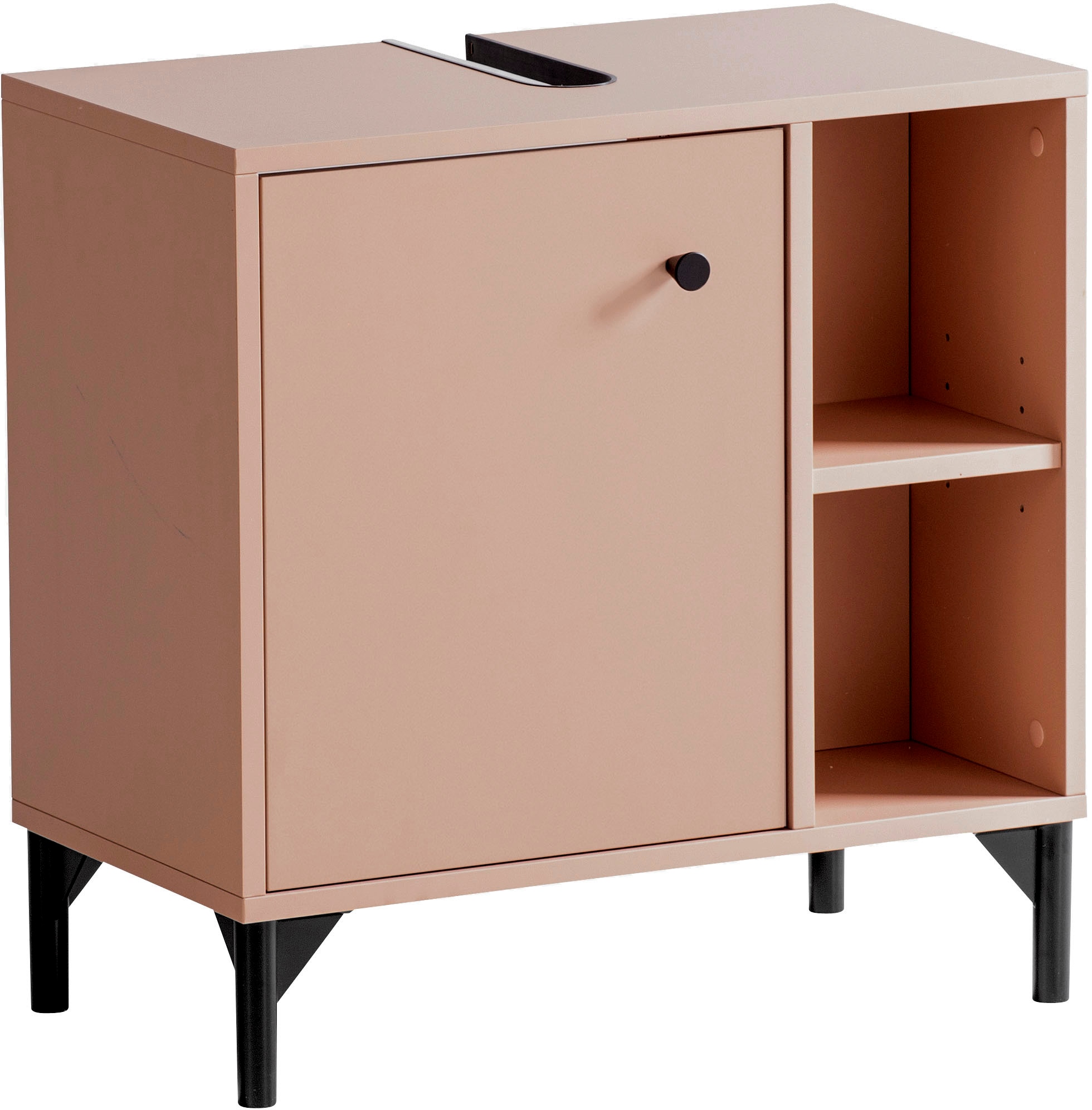 Image of Schildmeyer Waschbeckenunterschrank "Smash" Breite 60 cm (1-St) Apricot Dekor, mit Metallbeschlägen