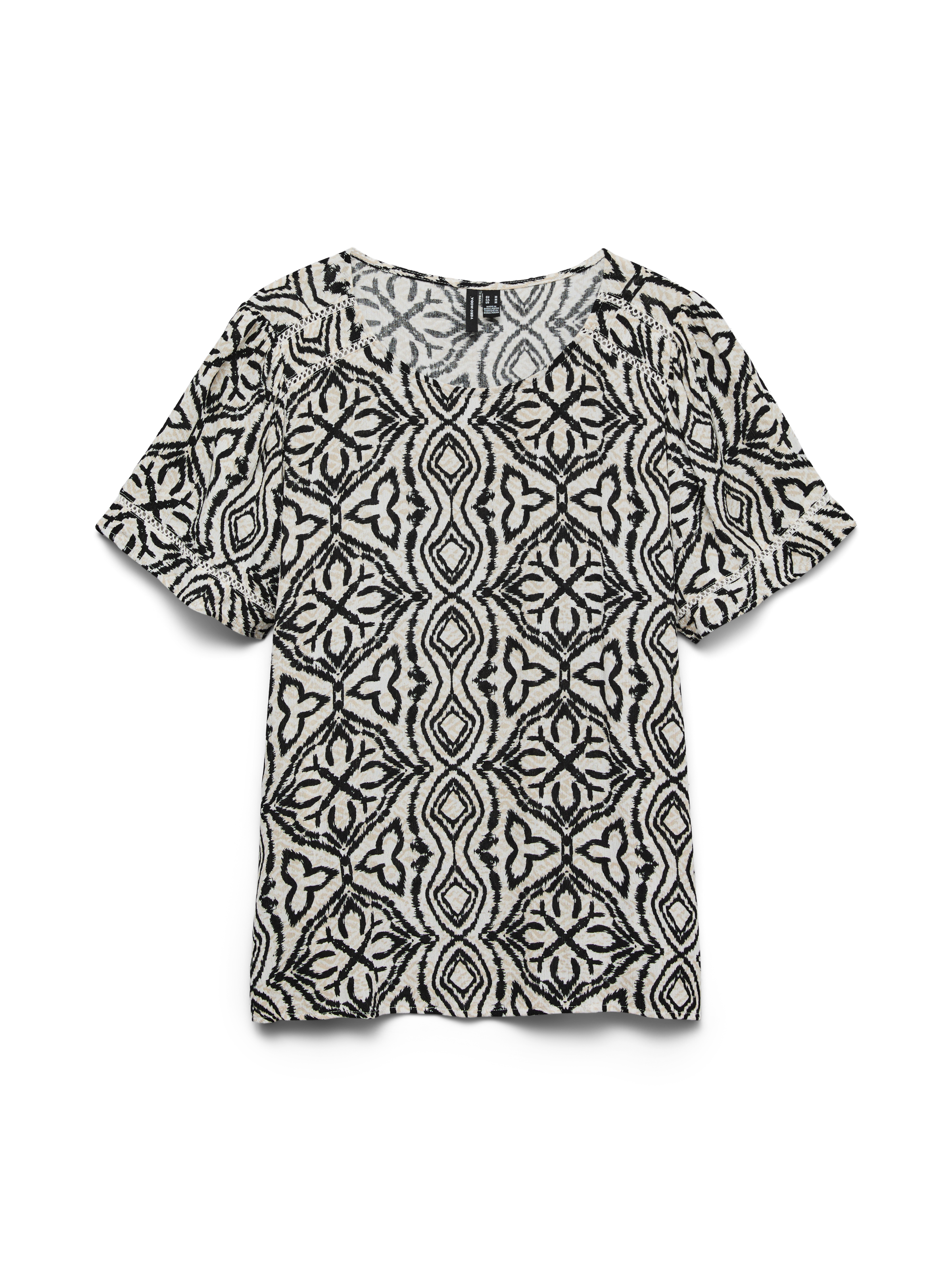 Vero Moda Chemisier à chemise »VMMENNY LACE SS TOP WVN GA« Viskose, regular fit
