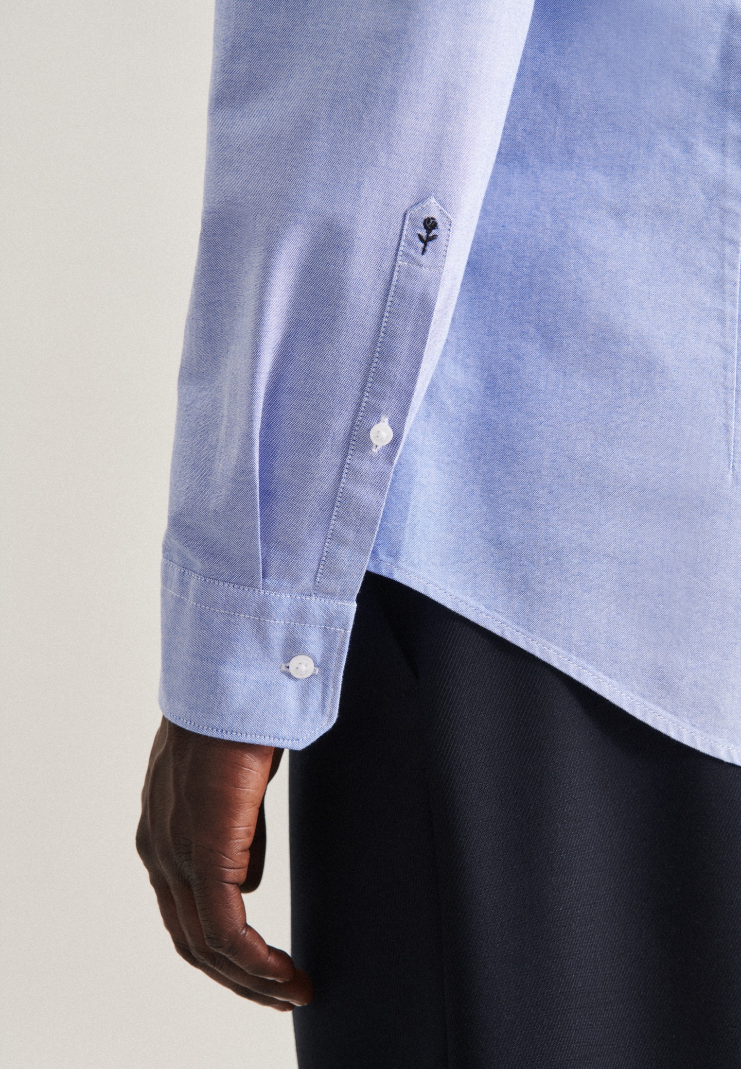 seidensticker Businesshemd »Slim«, Slim Langarm Button-Down-Kragen Uni