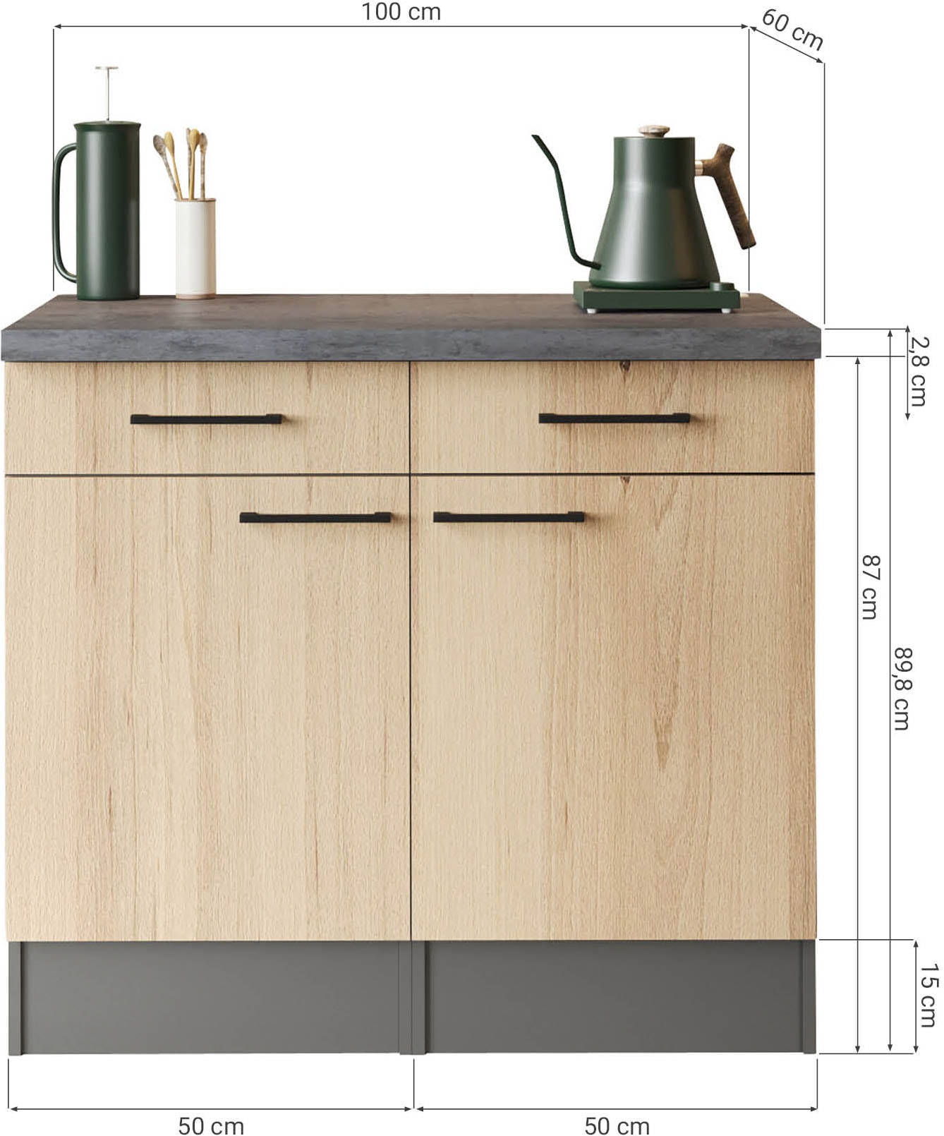 RESPEKTA Sideboard »Oliver« zerlegt, mit Soft Close Funktion, Breite 100 cm