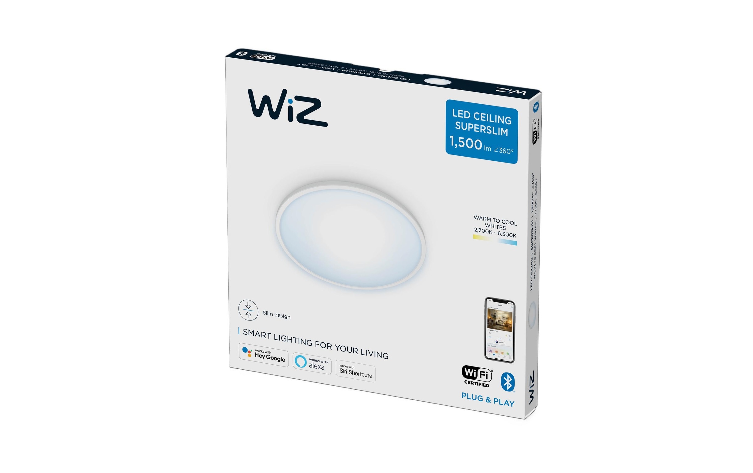 WiZ LED Deckenleuchte »SuperSlim 16W Tunable White Weiss Einzelpack«
