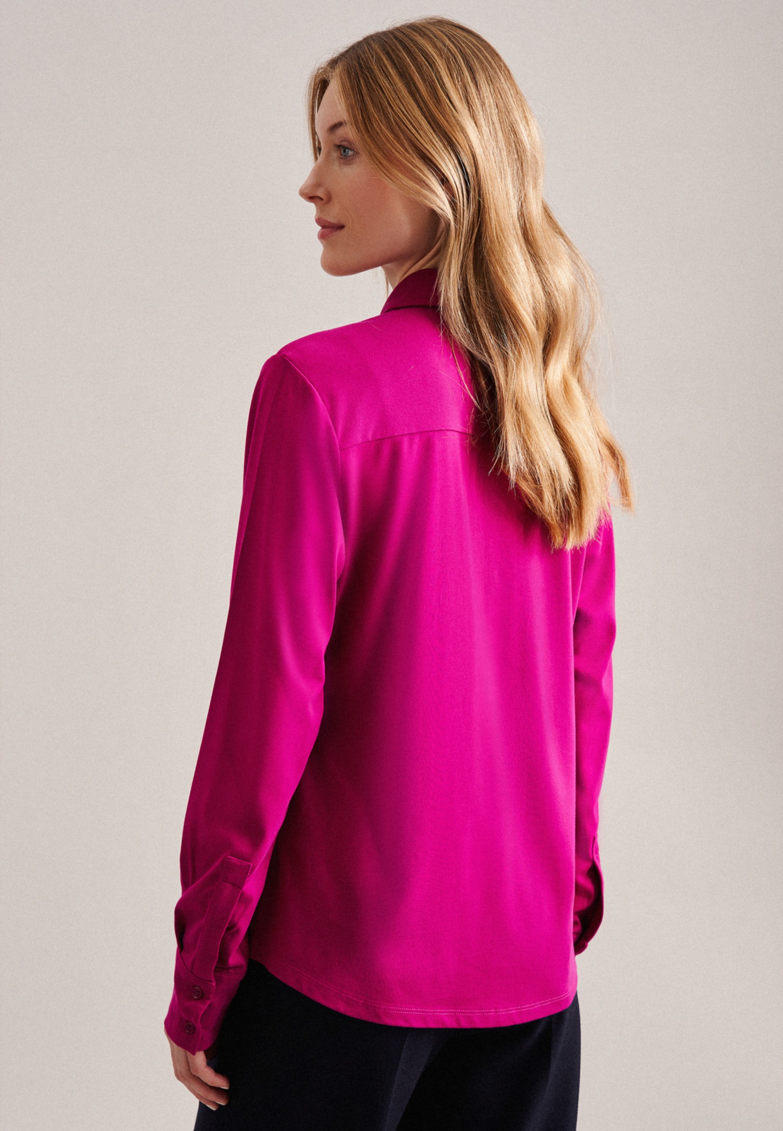 seidensticker Hemdbluse »Schwarze Rose«, Langarm Kragen Uni