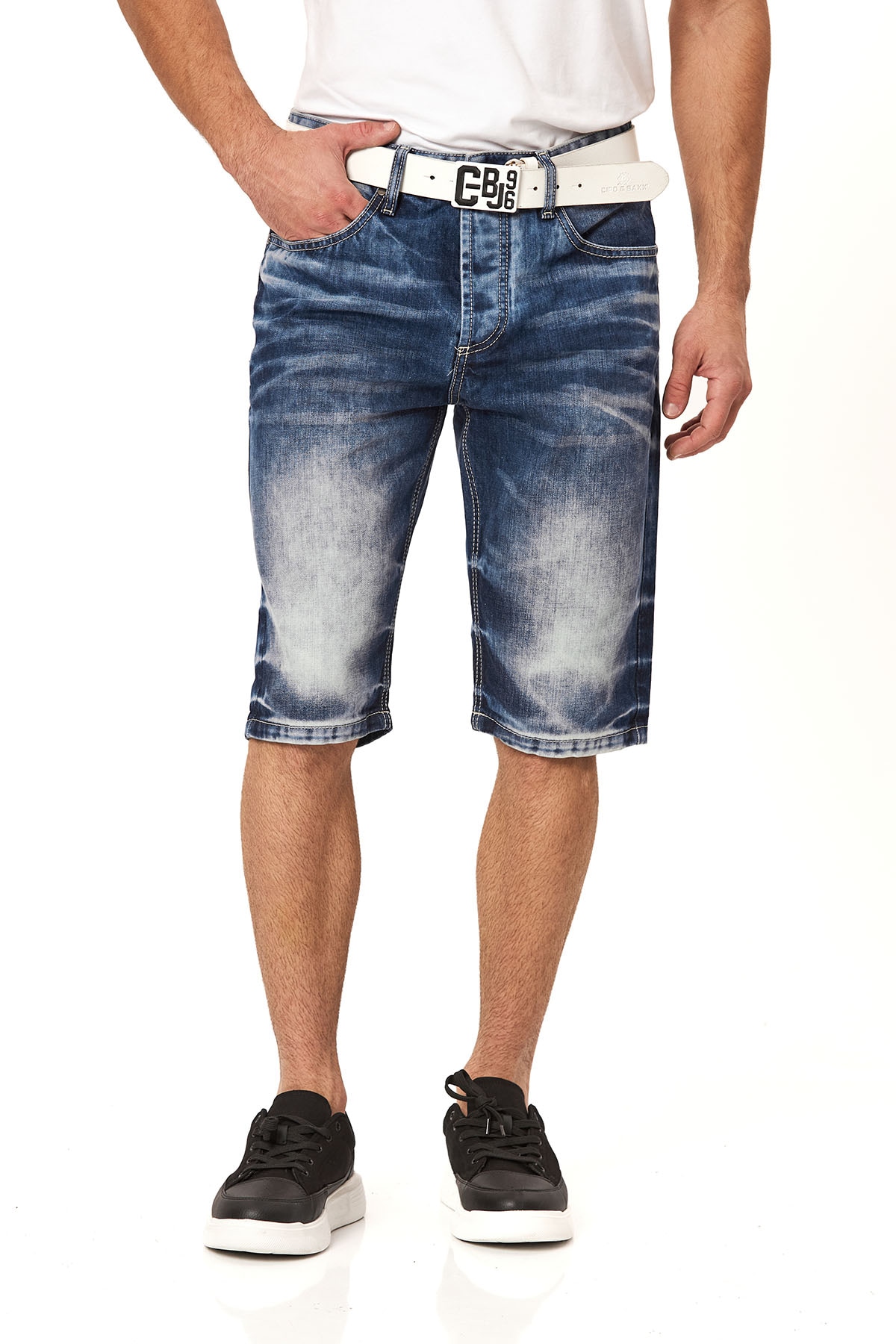 Cipo & Baxx Bermuda en jean Baumwolle, regular fit
