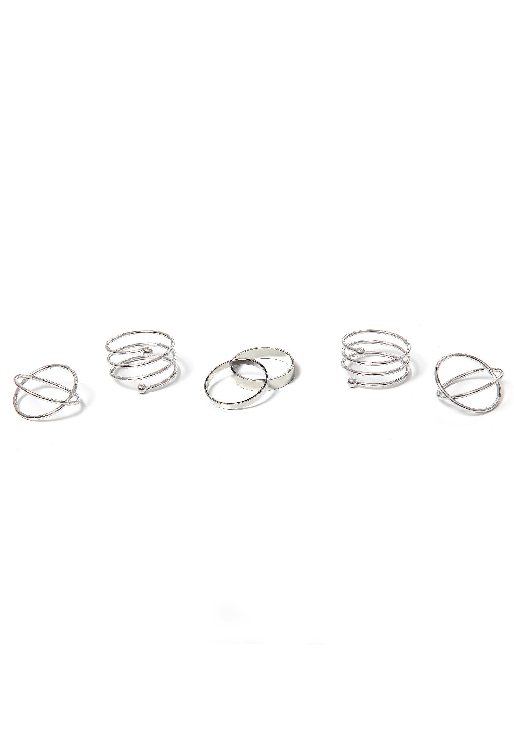 Ring-Set »im teilweise mehrreihigen Design«, (Set, 6 tlg.)