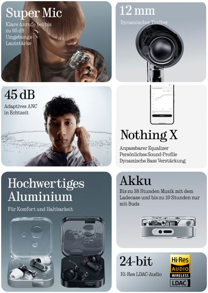 NOTHING Écouteurs intra-auriculaires sans fil »Ear (3)«