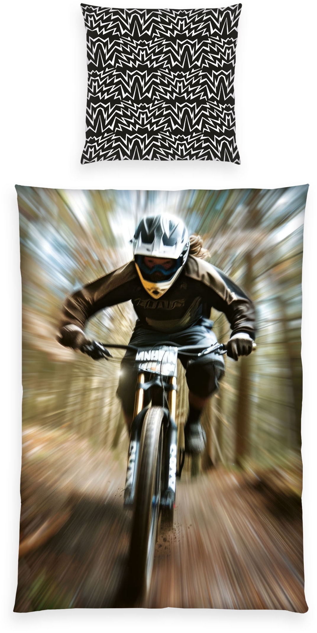 Image of Herding Young Collection Wendebettwäsche "Young Collection Mountainbike" 2 Stk. mit Motocross Design