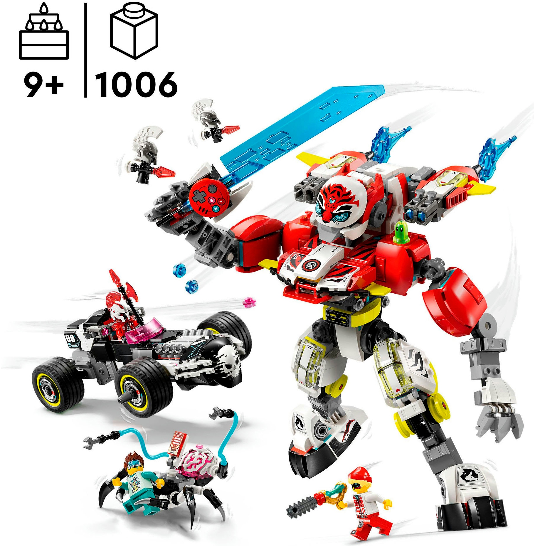 LEGO® Pions de construction »Coopers Tiger-Mech und Zero's Hot Rod Auto (71497), LEGO DREAMZzz« fabriqué en Europe