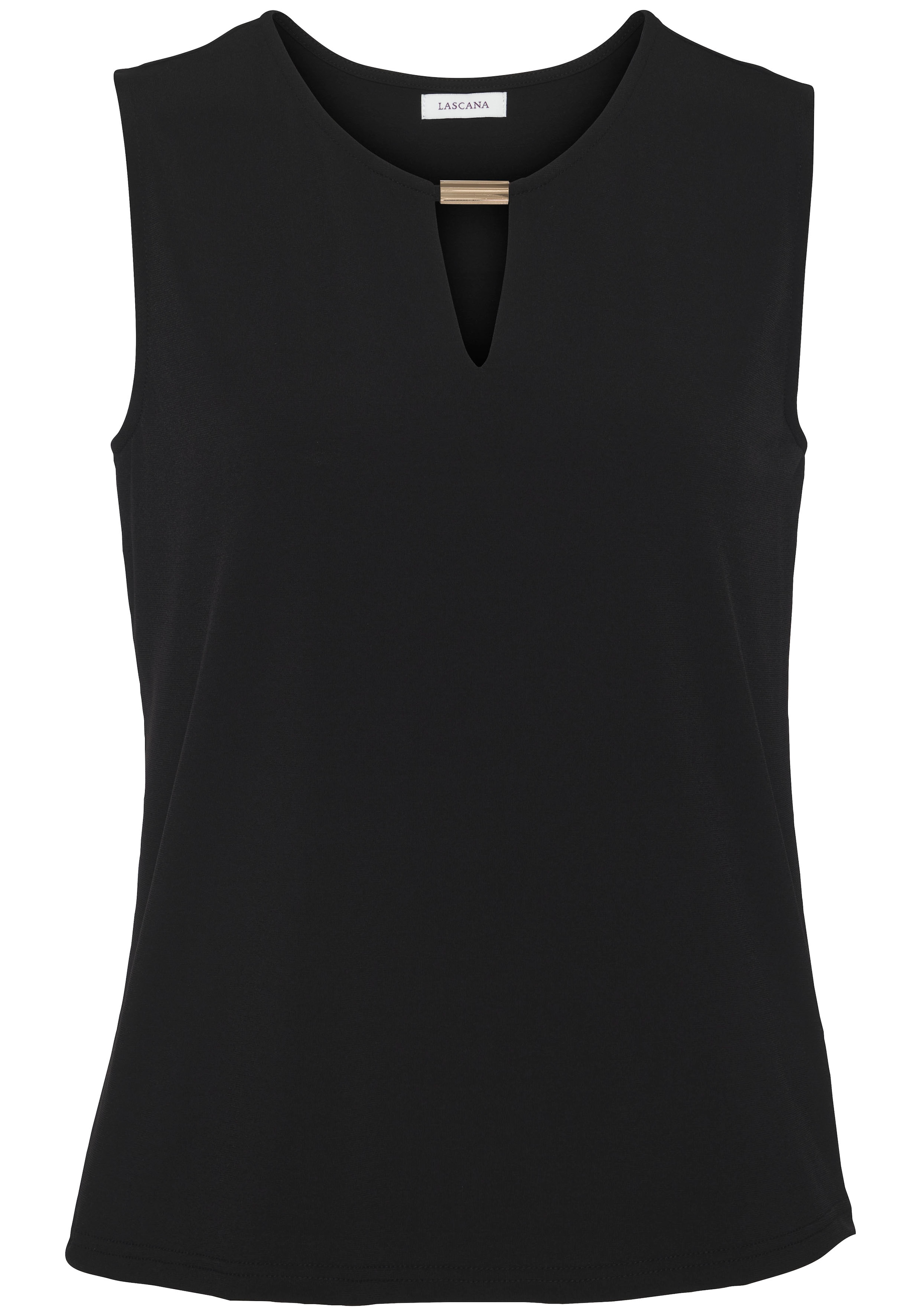 LASCANA Tanktop, aus glatter Jerseyqualität und Cut-out vorne, elegantes Sommertop