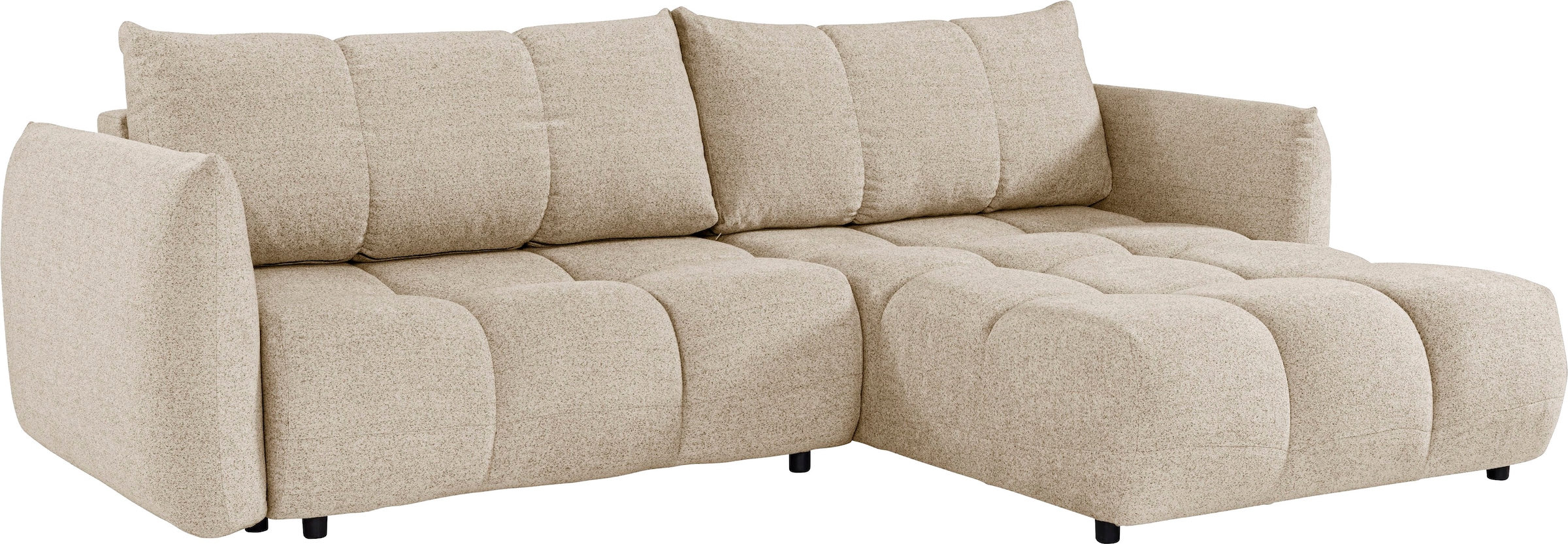exxpo - sofa fashion Canapé d'angle »Livonia, B/T: 260/187, modern & praktisch für kleine Räume« Mit Bettfunktion & Bettkasten,hoher Sitzkomfort,inkl. Steppung, L-Form