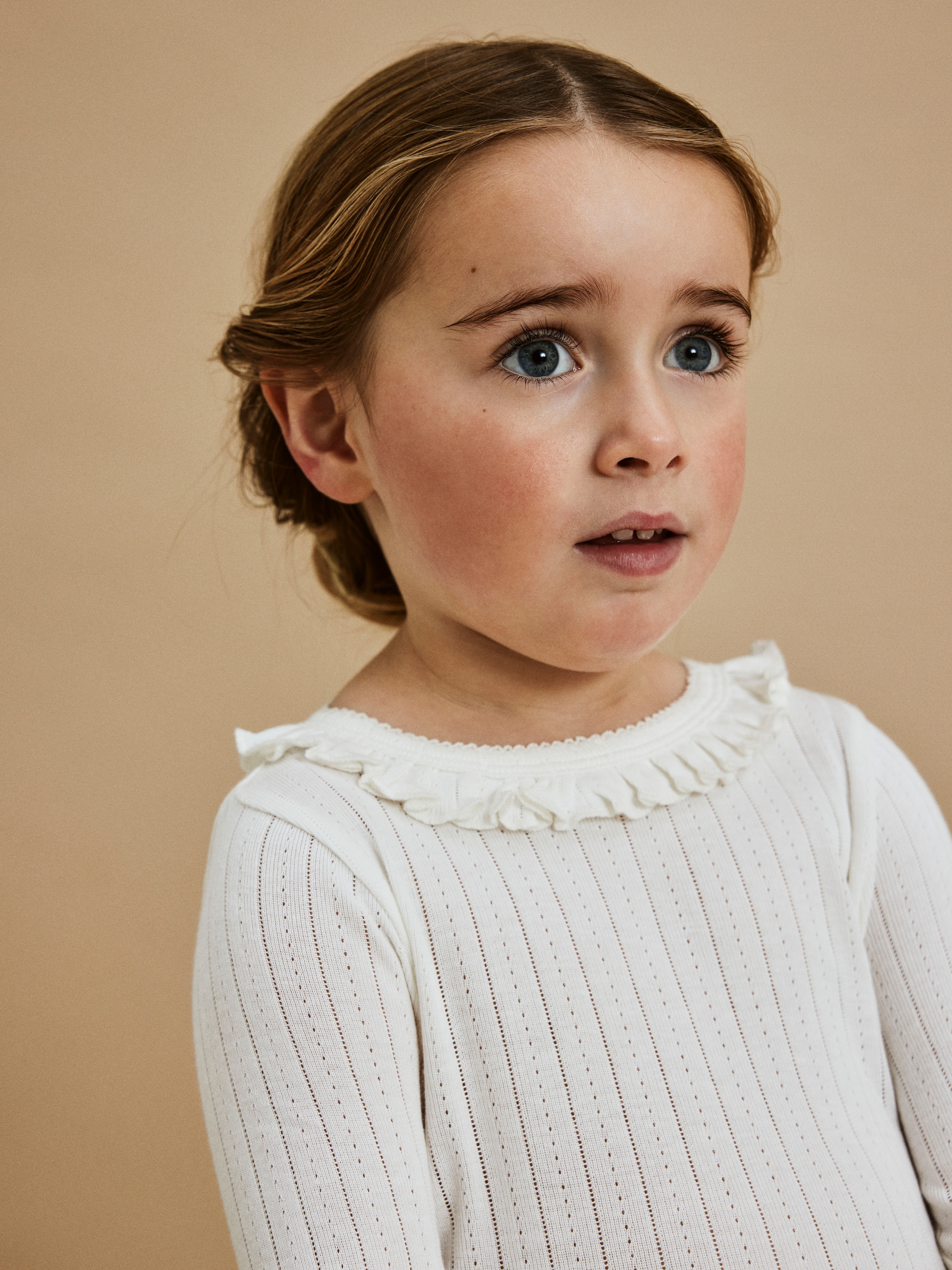 Image of Lil Atelier Langarmshirt "NMFRACHEL NIS LS SLIM TOP LIL NOOS" Baumwollmischung, Rüschen