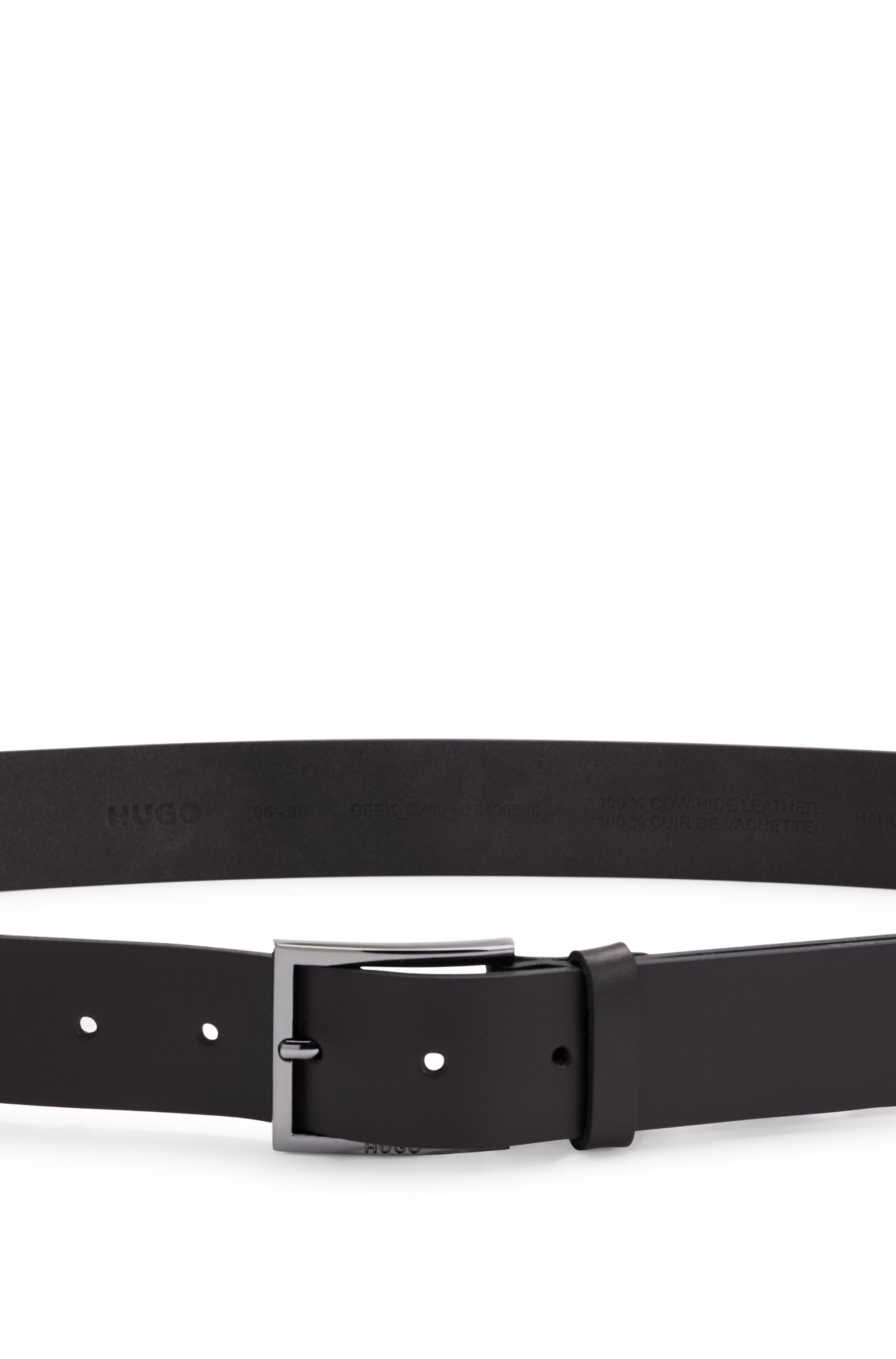 HUGO Ledergürtel »Geek_Sz35« mit kontrastfarbenen Nähten und dezenter Metallschliesse