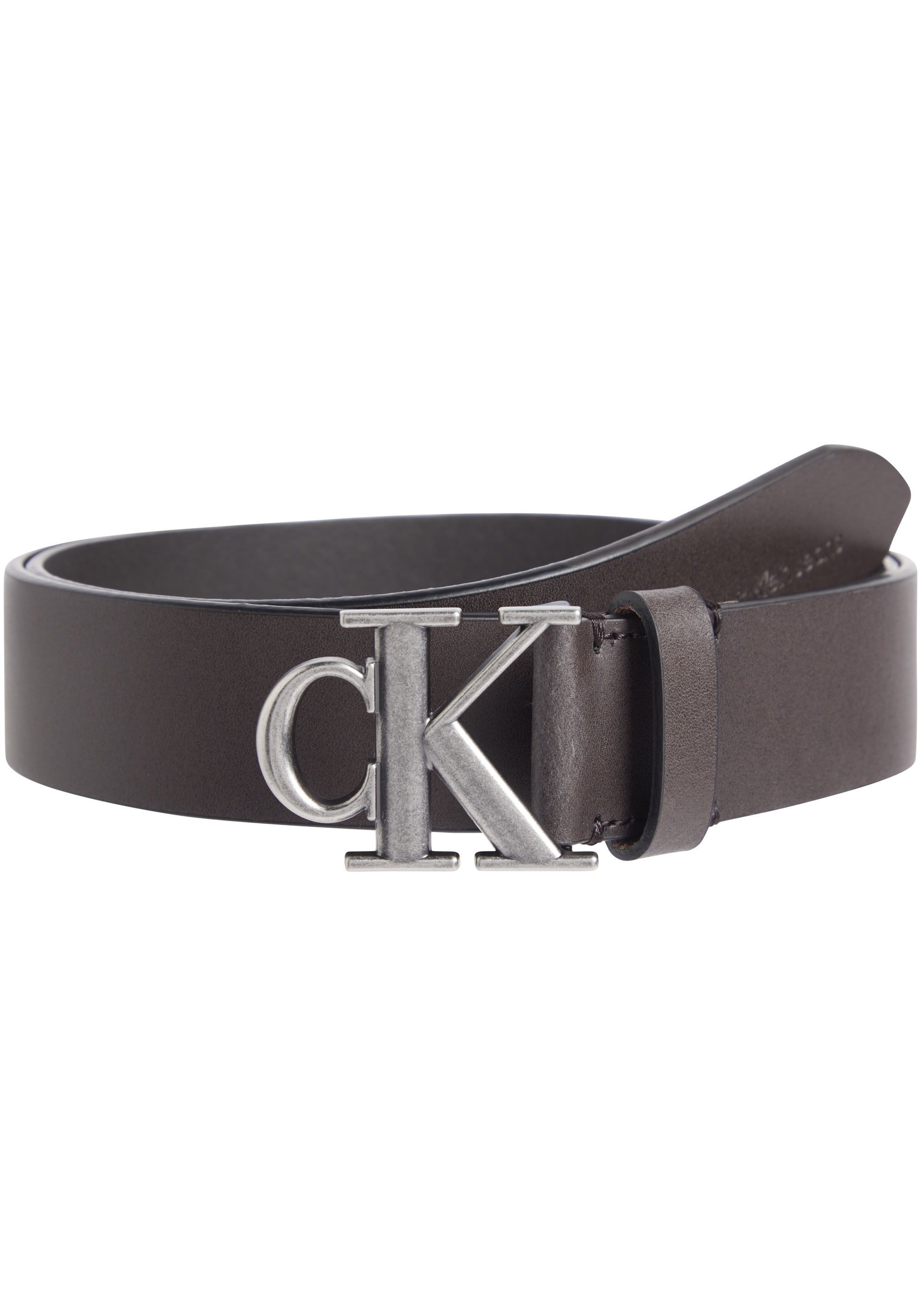 Image of Calvin Klein Jeans Ledergürtel "ROUND MONO PLAQUE LTHR BELT 35MM" mit CK-Logoschliesse
