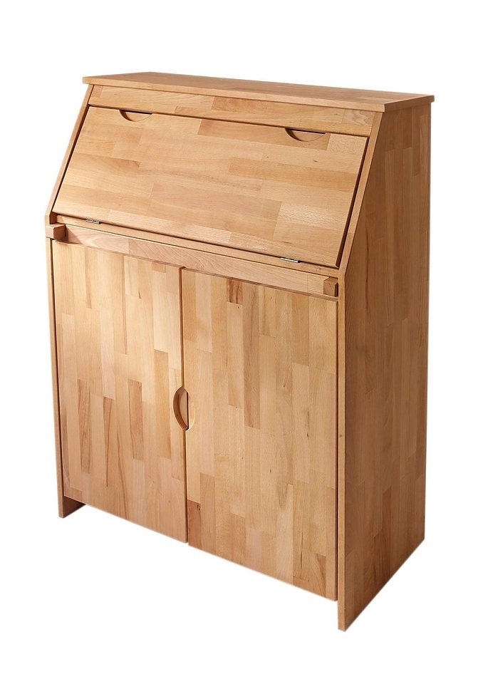 Image of GOODproduct Sekretär "Luzern, Schreibtisch," kompakter Home-Office-Tisch, Massivholz, Breite 83 cm
