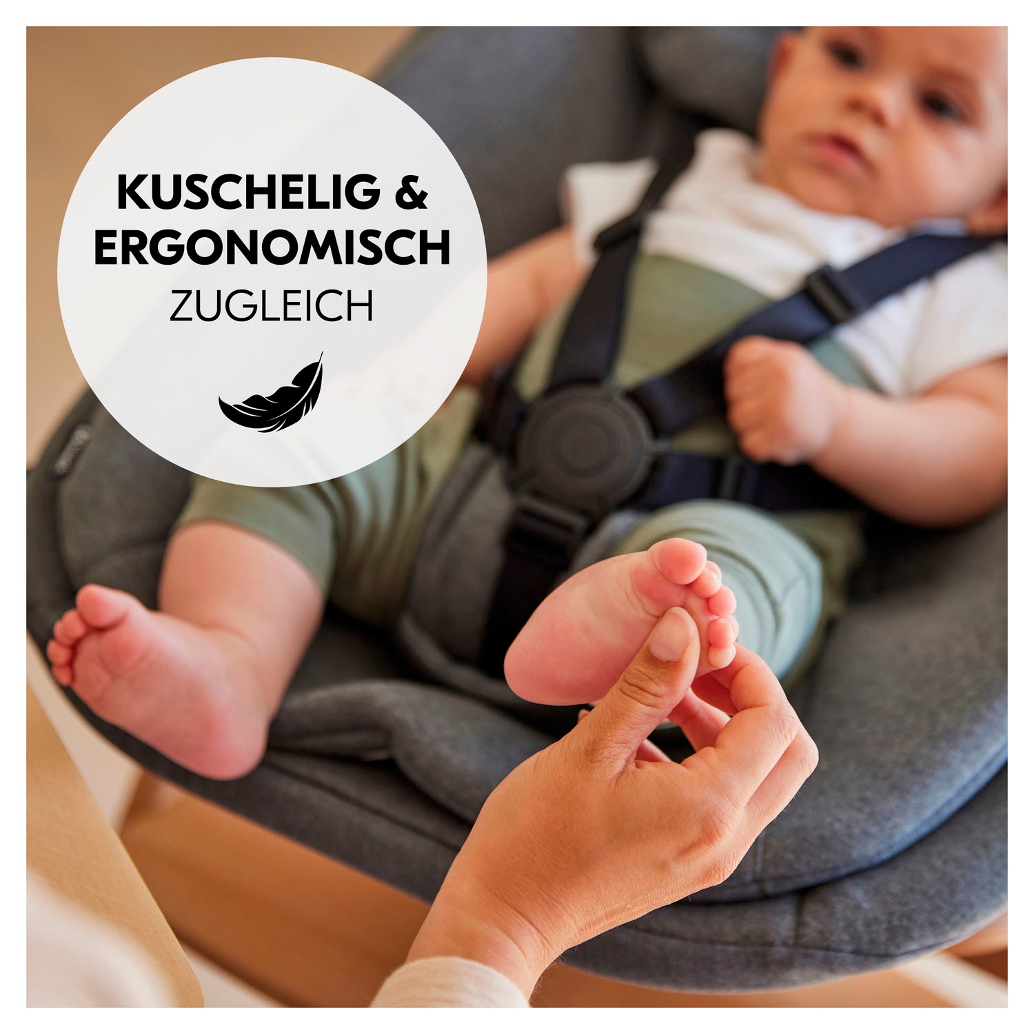 Hauck Babywippe »Highchair Bouncer, Dark Grey Melange« bis 9 kg für Alpha+, Beta+,  Arketa