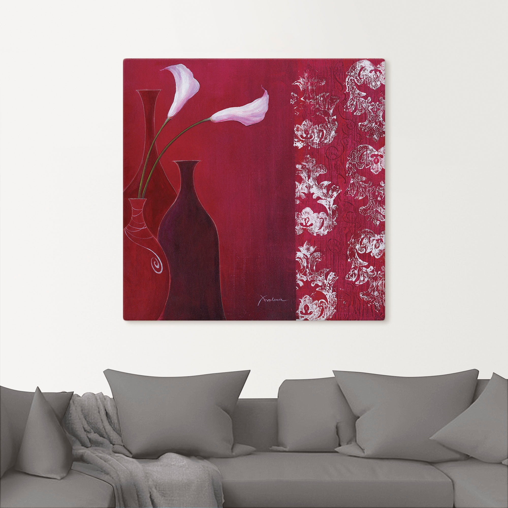 Artland Wandbild »Callas in Vase«, Vasen & Töpfe, (1 St.), als Leinwandbild, Wandaufkleber in verschied. Grössen